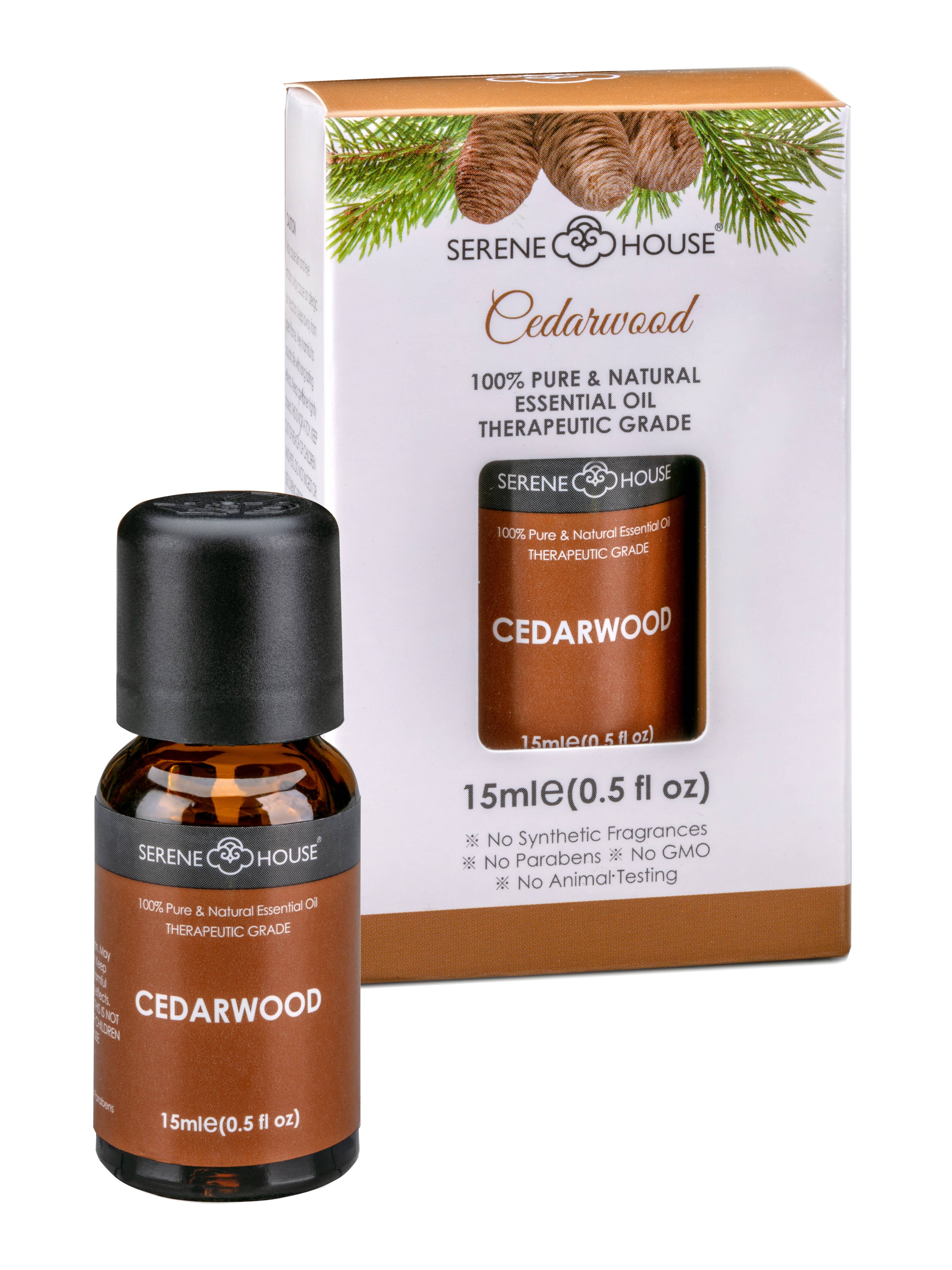 SERENE HOUSE - Cedarwood 100% Natural Essential Oil 15ml