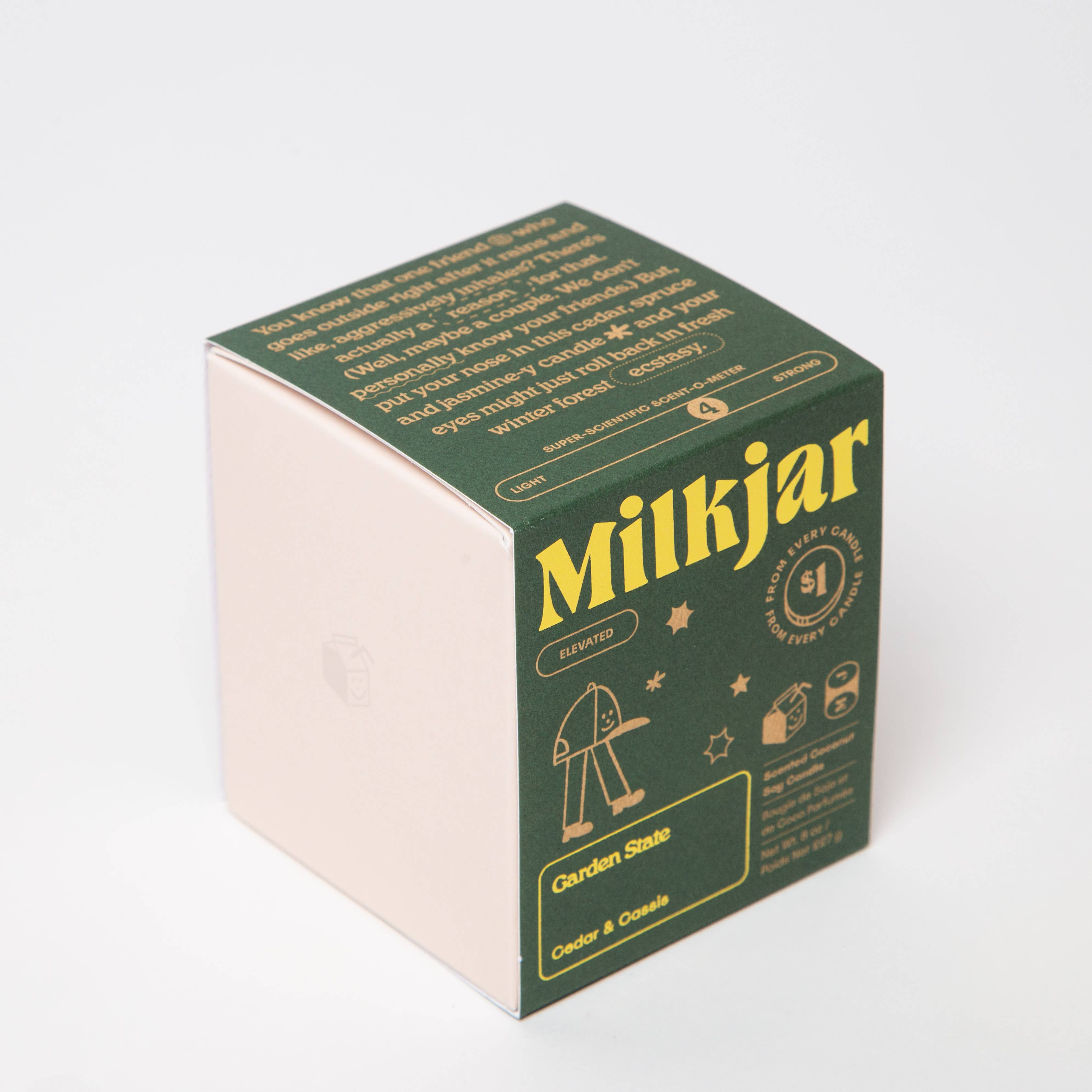 Milk Jar Candle Co. - Garden State - Cedar & Cassis Coconut Soy 8oz Candle