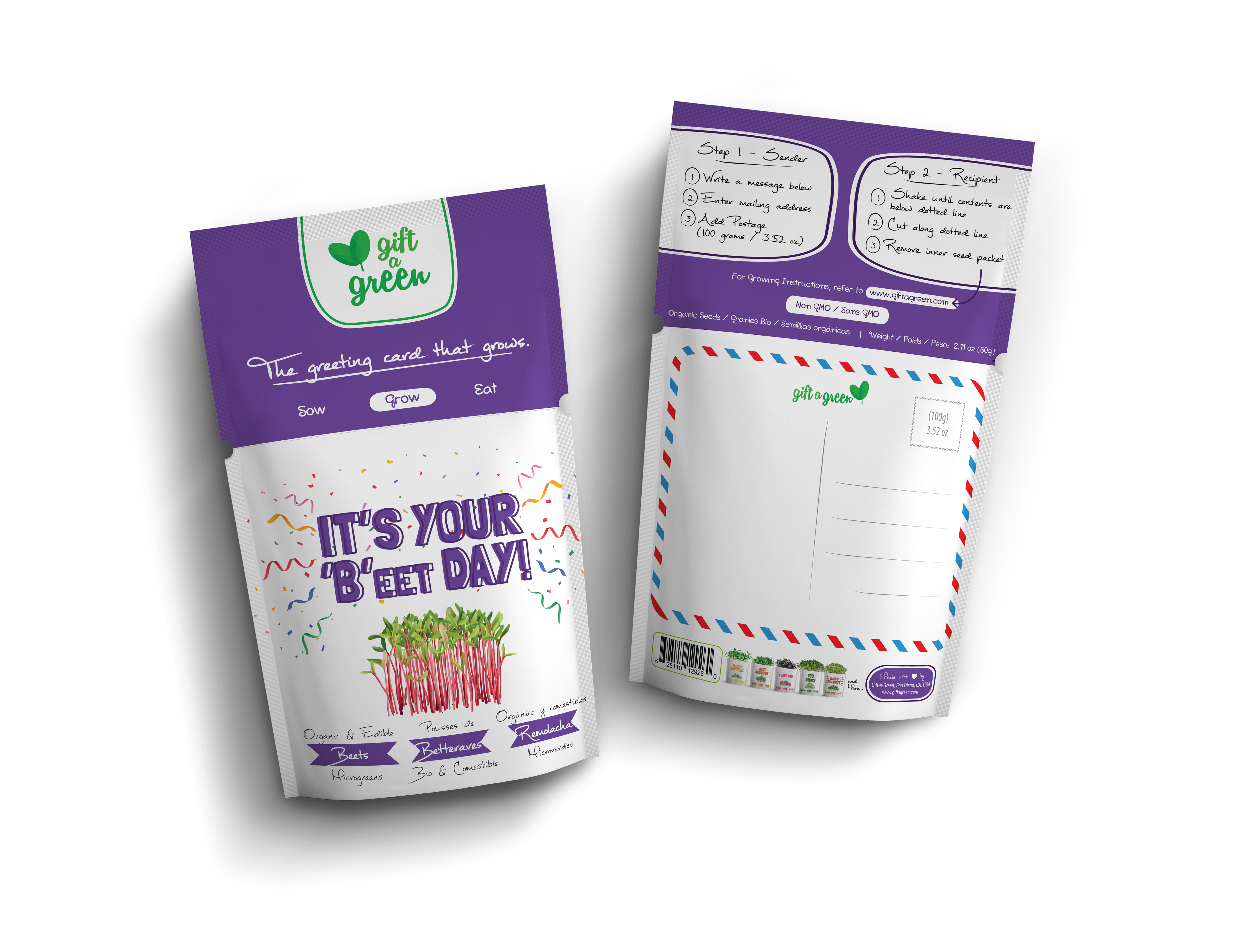 giftagreen - It's Your B'eet Day Greeting Card Pouch