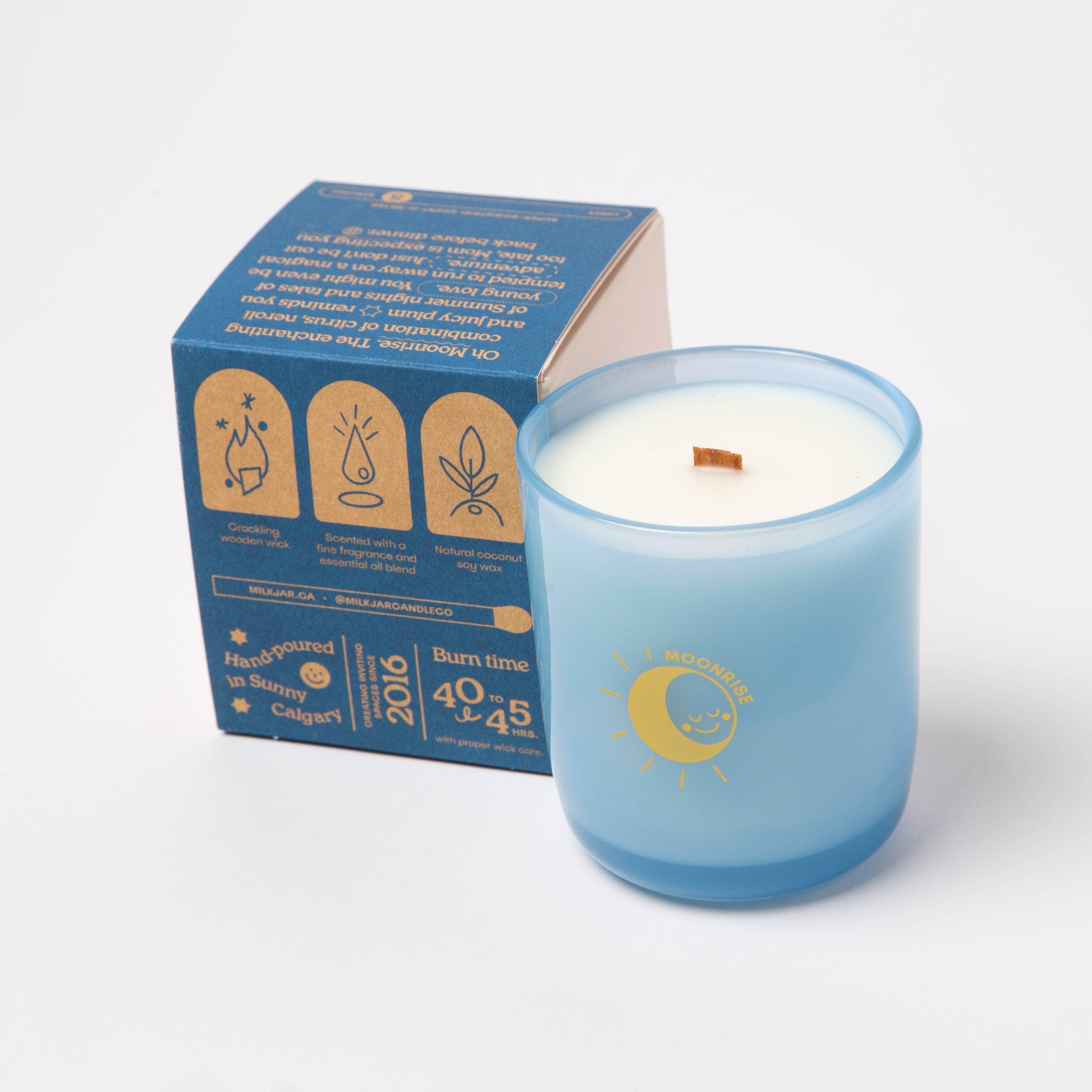 Milk Jar Candle Co. - Moonrise - Neroli & Plum Coconut Soy 8oz Candle