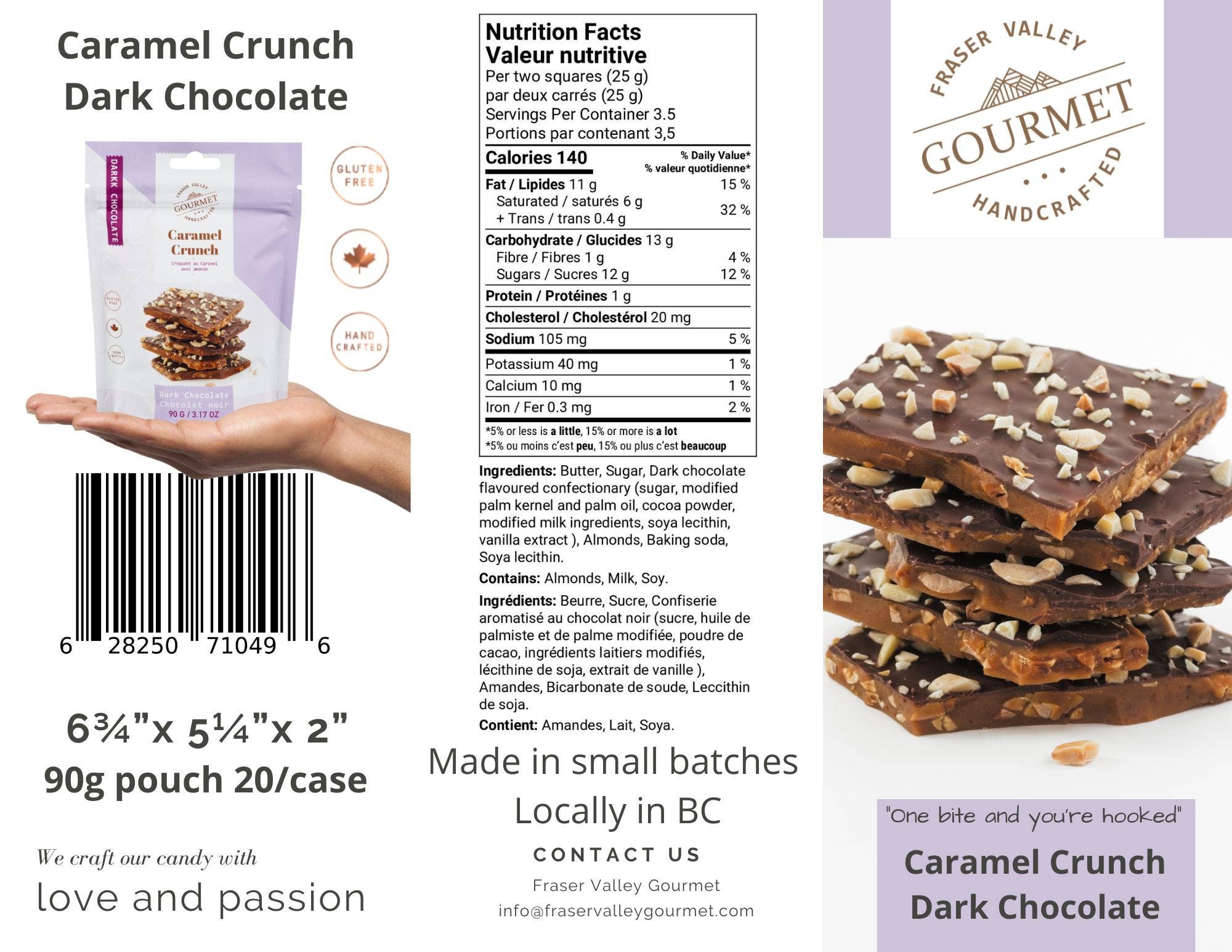 Fraser Valley Gourmet Ltd. - Caramel Crunch - Dark Chocolate