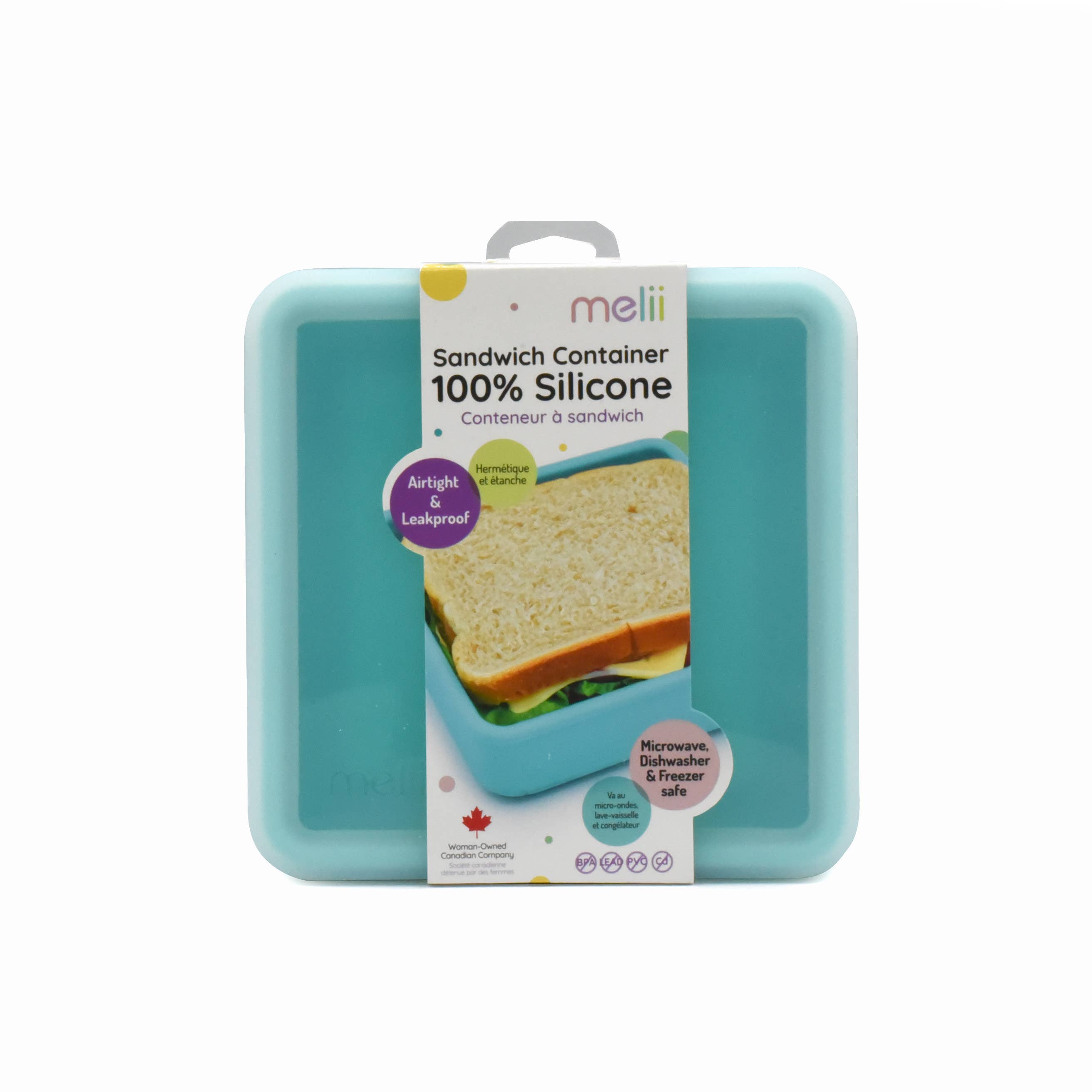 melii - 100% Silicone Sandwich Container: Blue