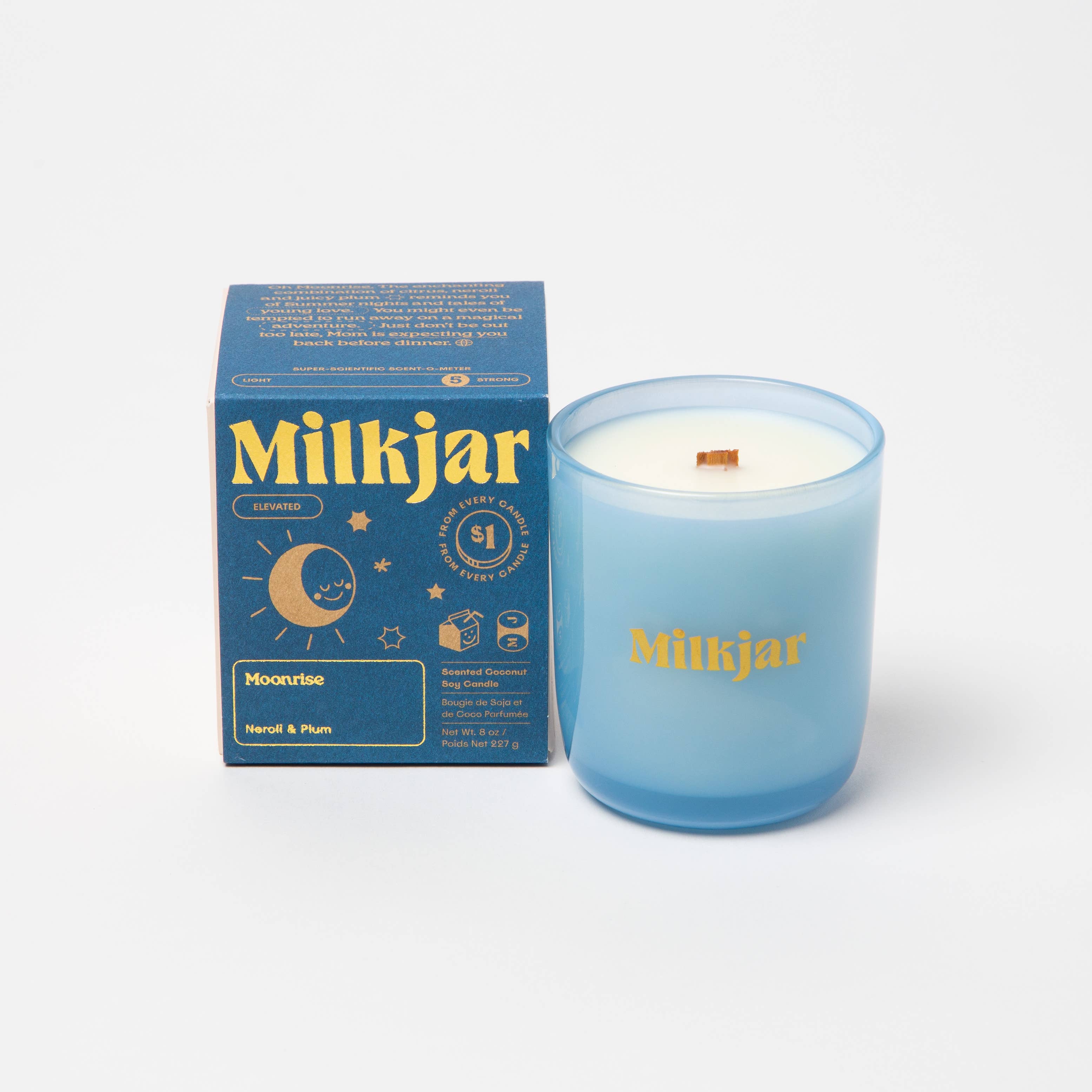 Milk Jar Candle Co. - Moonrise - Neroli & Plum Coconut Soy 8oz Candle