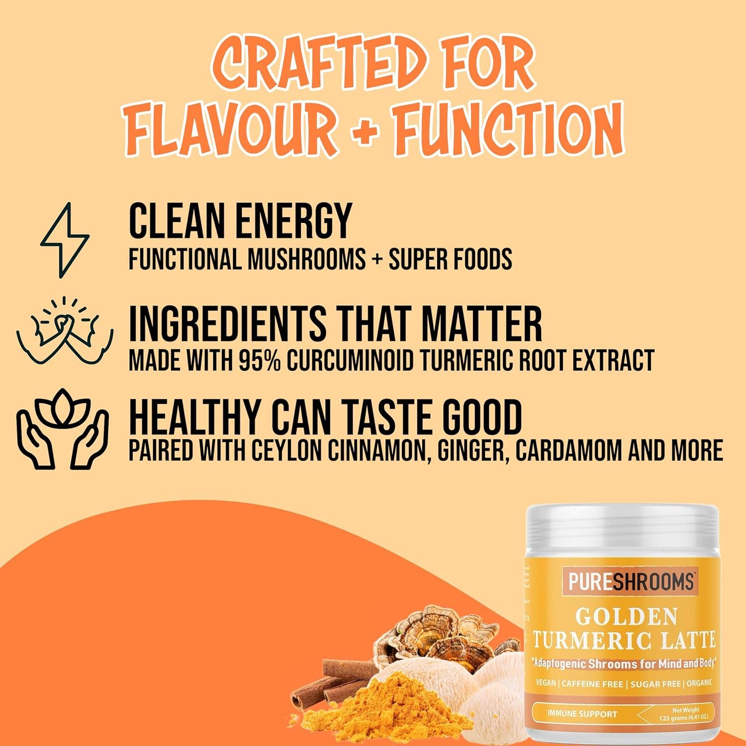 PureShrooms Inc. - PureShrooms Turmeric Latte w/ Lion's Mane & Turkey Tail