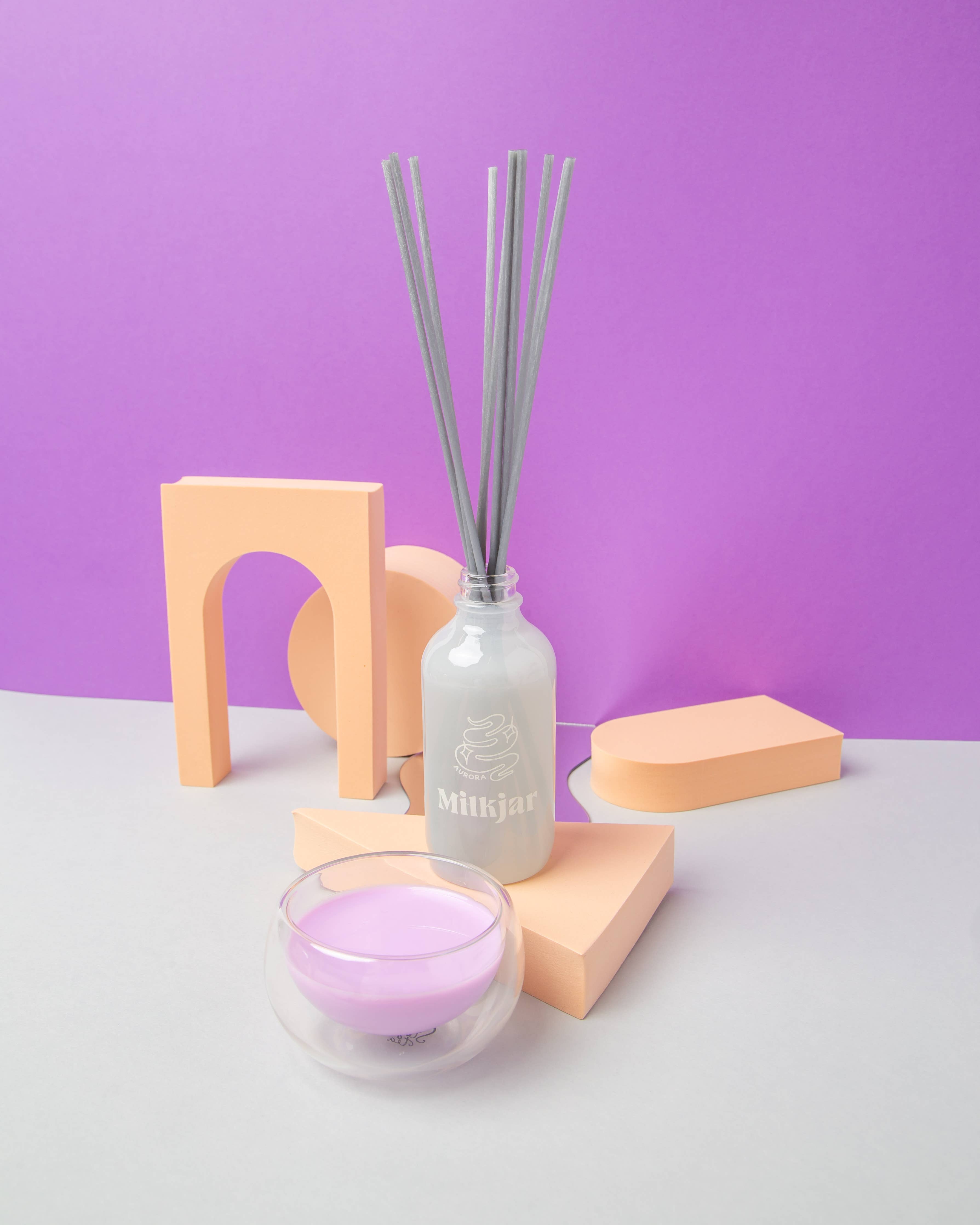 Milk Jar Candle Co. - Aurora - Mahogany, Teakwood & Aspen 4oz Reed Diffuser