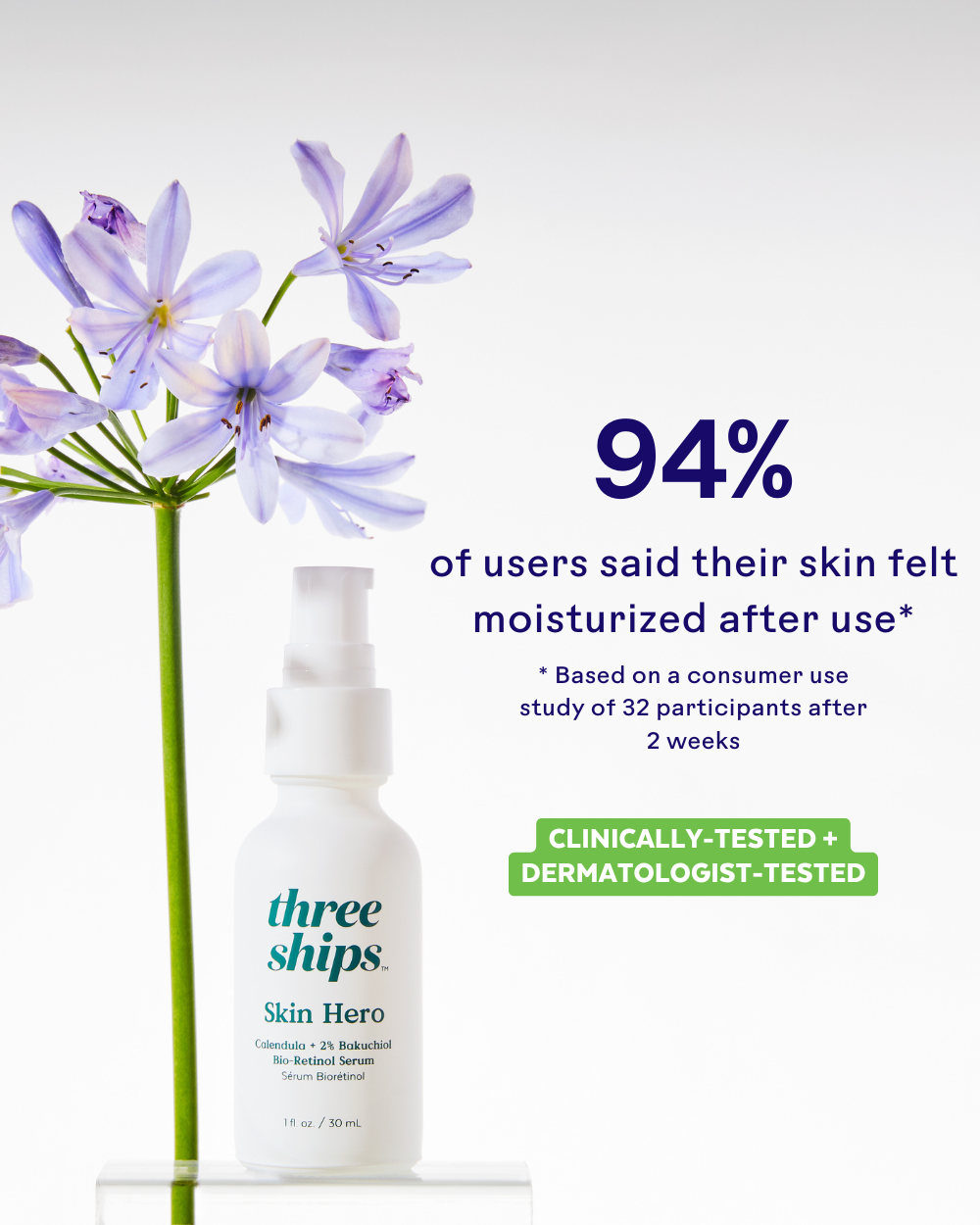 Three Ships - SkinHero™ Calendula + 2% Bakuchiol Bio-Retinol Serum