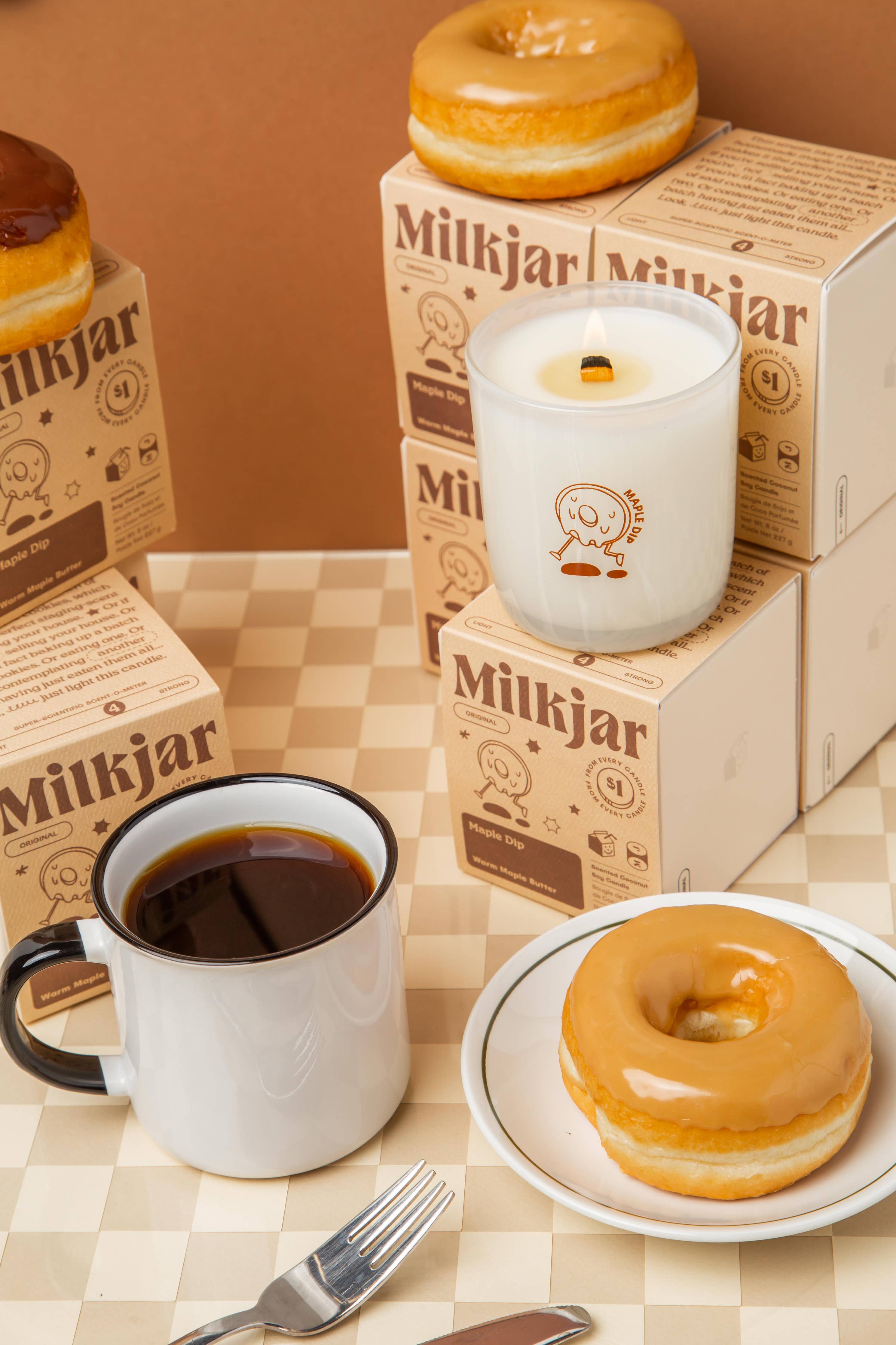 Milk Jar Candle Co. - Maple Dip - Warm Maple Butter Coconut Soy 8oz Candle