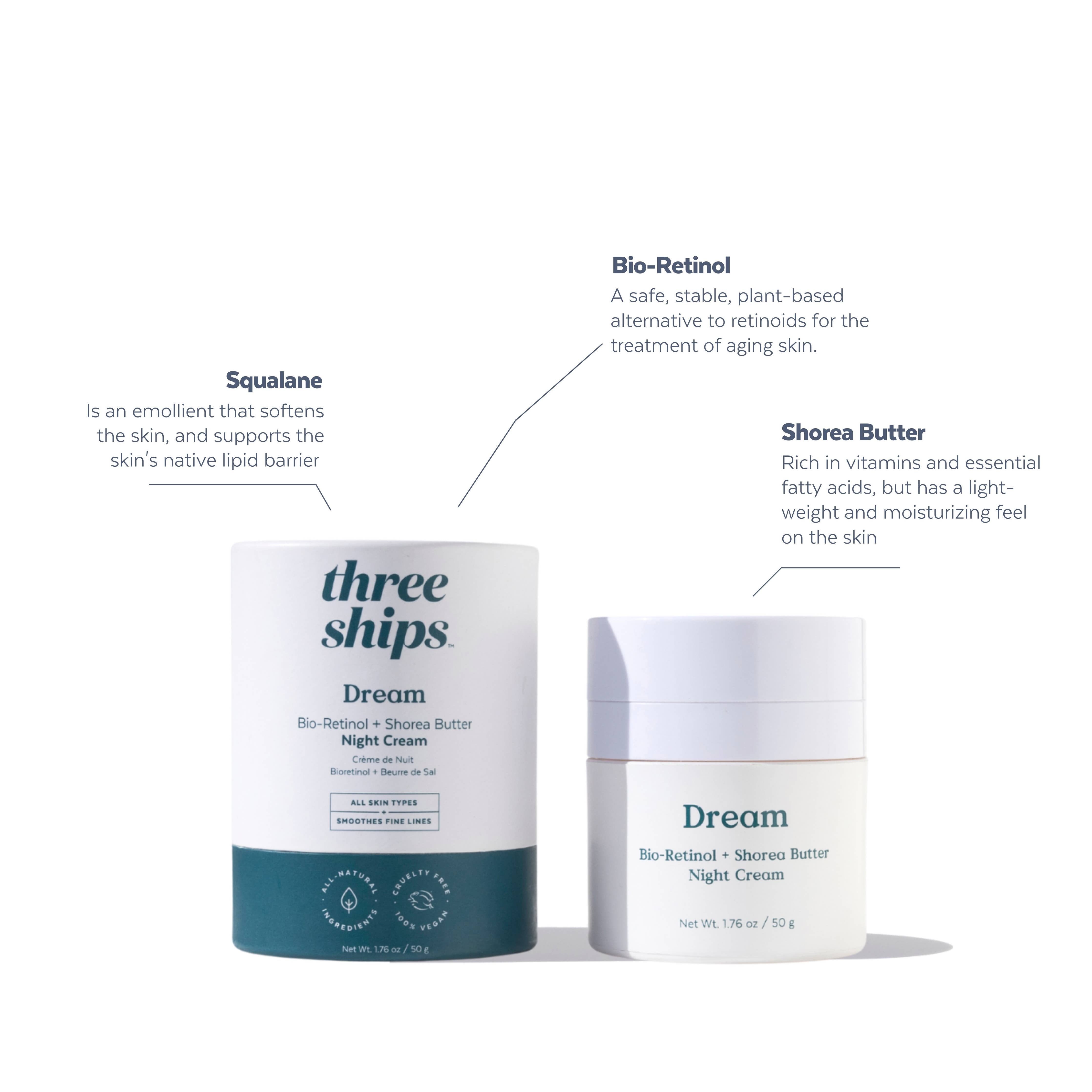 Three Ships - Dream Bio-Retinol + Shorea Butter Night Cream (50g)