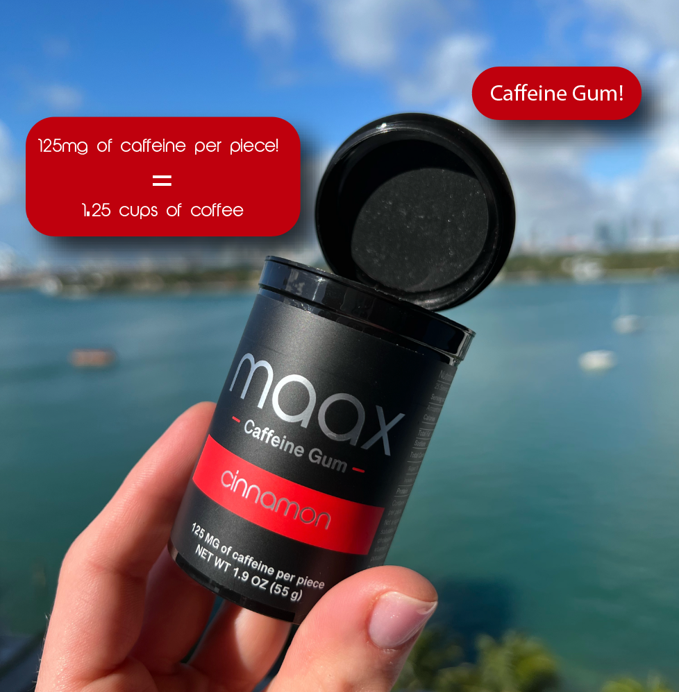 Maax Caffeine Gum | 125mg per piece | 25 pieces per bottle