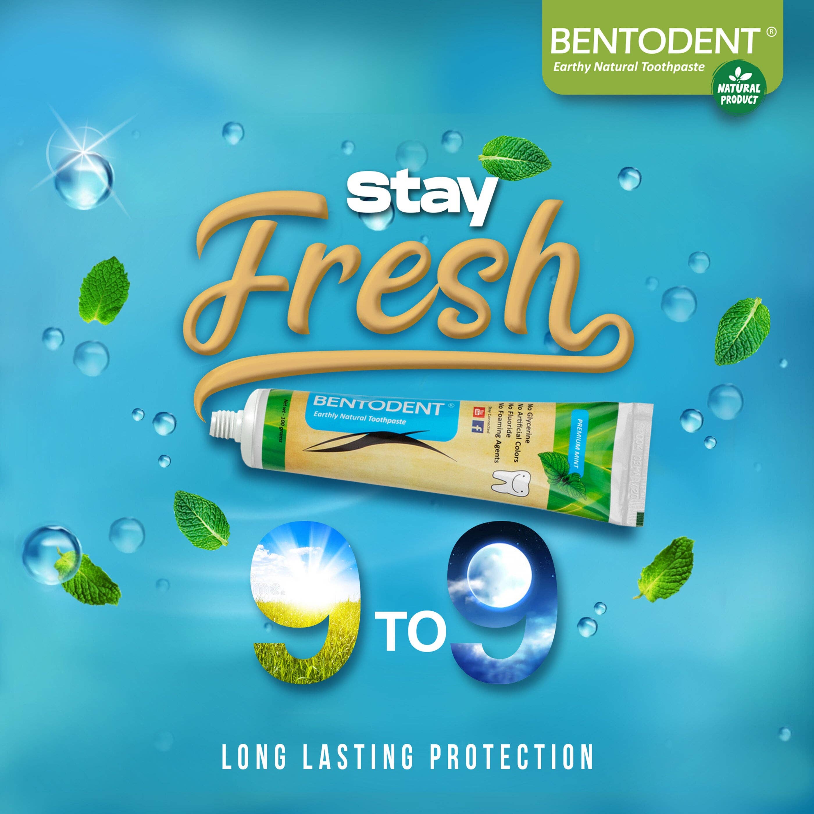 bentodent - Bentodent Premium Mint Natural Toothpaste