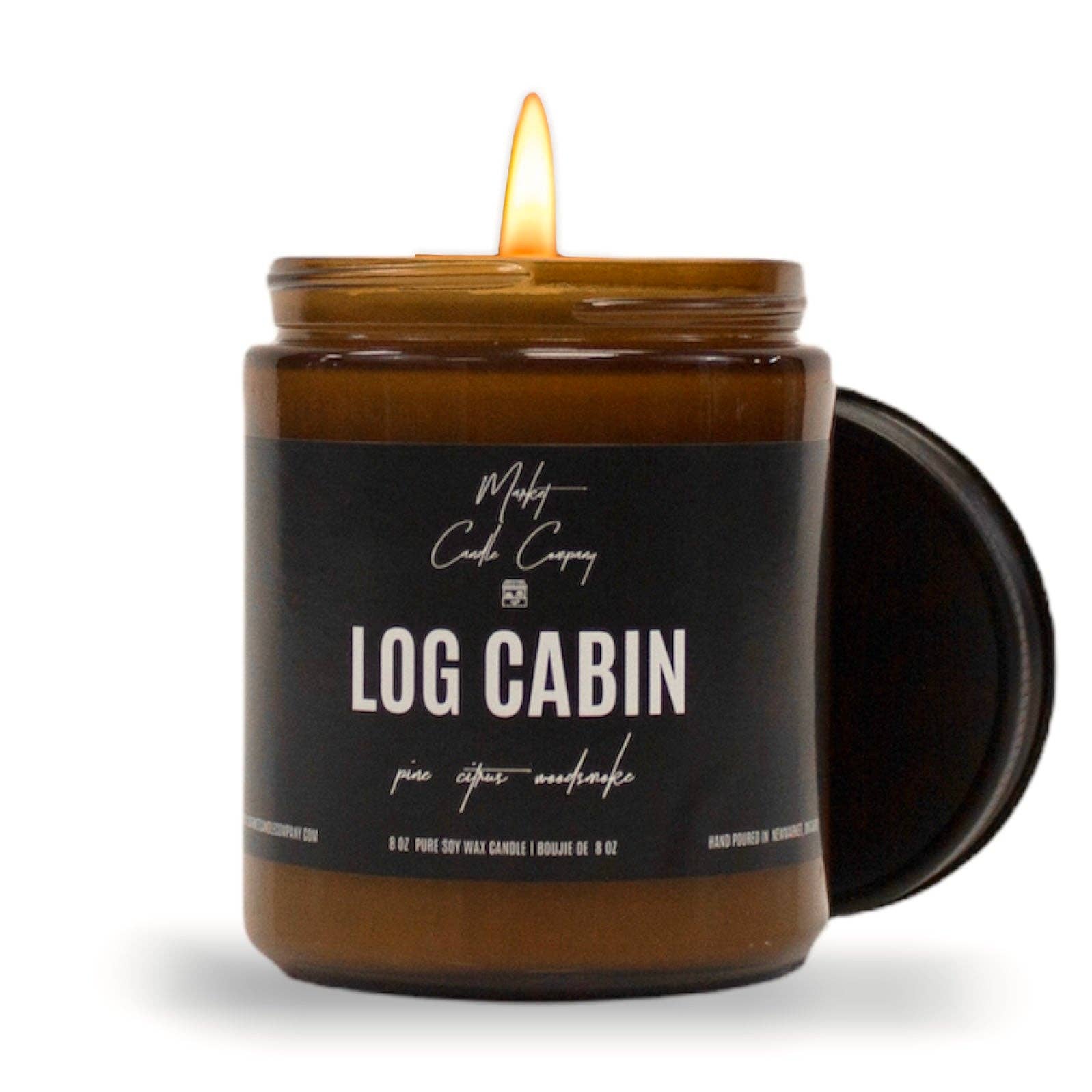 Market Candle Company - LOG CABIN SOY WAX CANDLE: 8 oz Single Wick