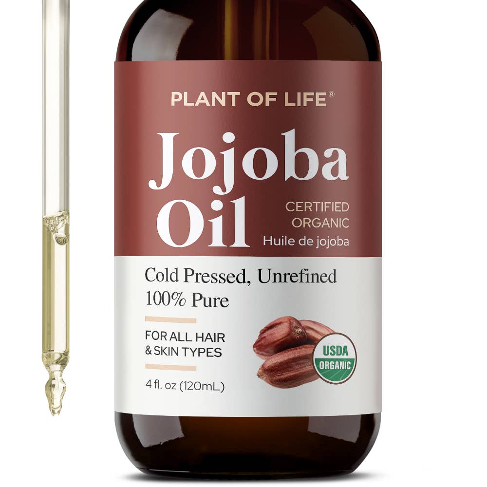 Plant of Life - Jojoba Oil | Organic | Skin, Hair, DIY | 100% Pure | Size: 4oz