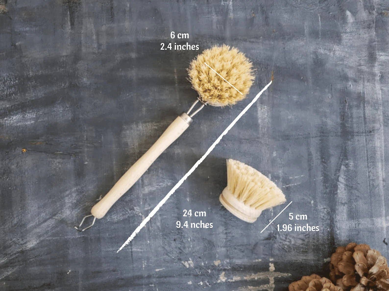 Plantish - Sisal Dish Brush Refill (Brush Head Only): 3 Refills / Bamboo