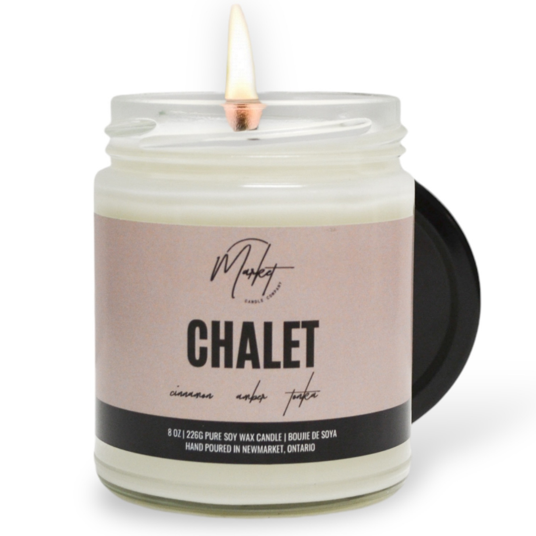 Market Candle Company - CHALET SOY CANDLE- WHOLESALE: 8 oz Single Wick
