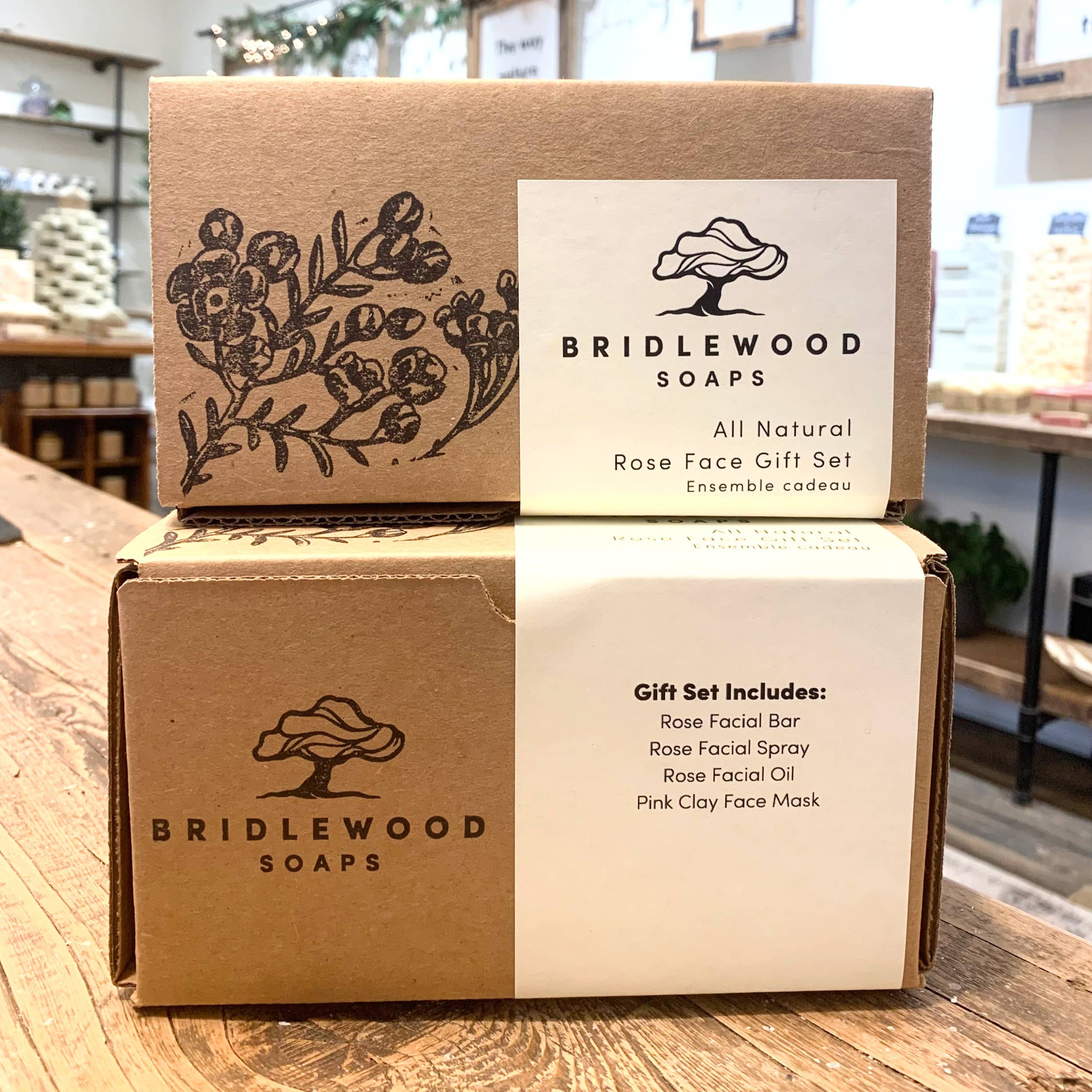 Bridlewood Soaps - All Natural Face Care Gift Set: Add bowl and brush / Rose