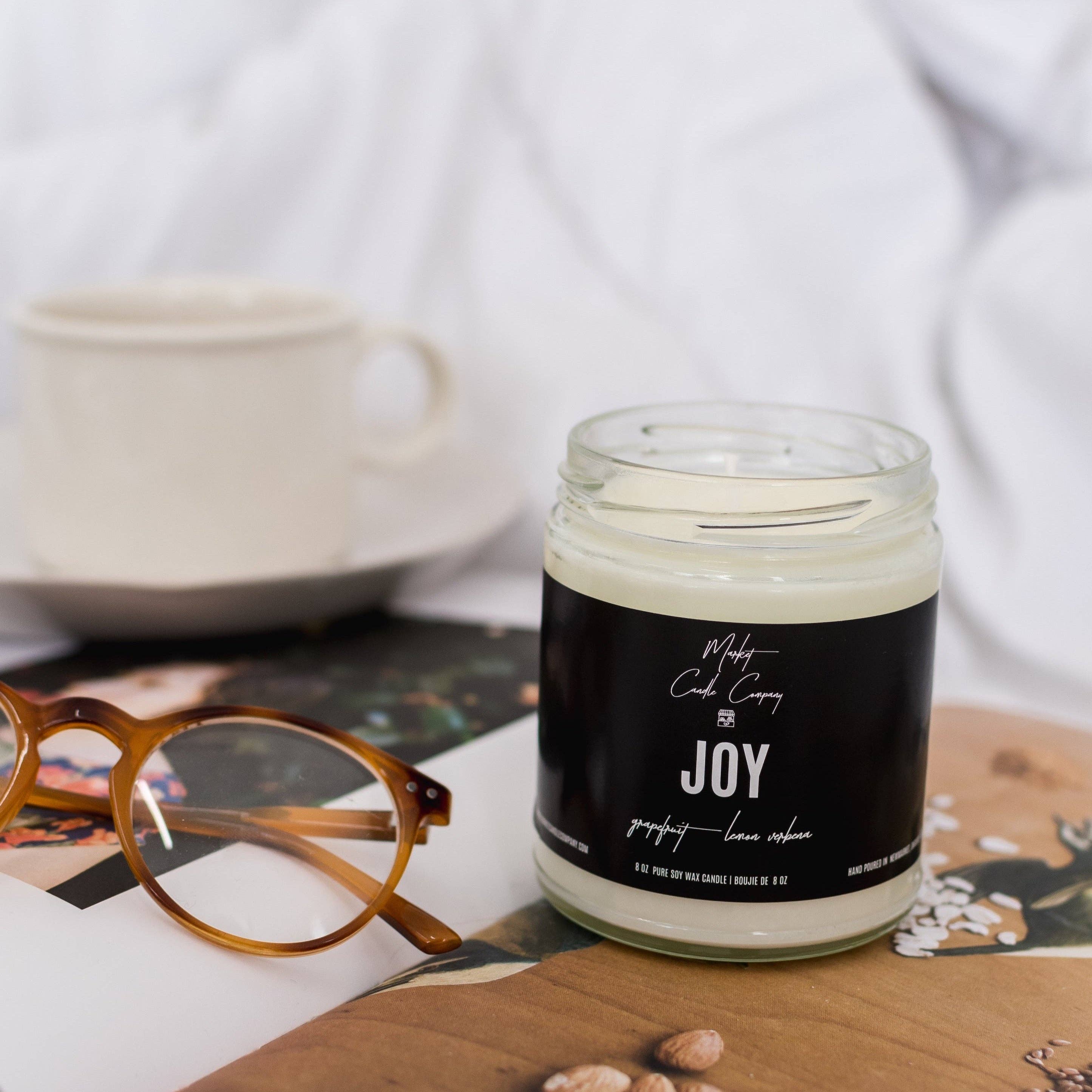 Market Candle Company - JOY SOY CANDLE: 8 oz Single Wick