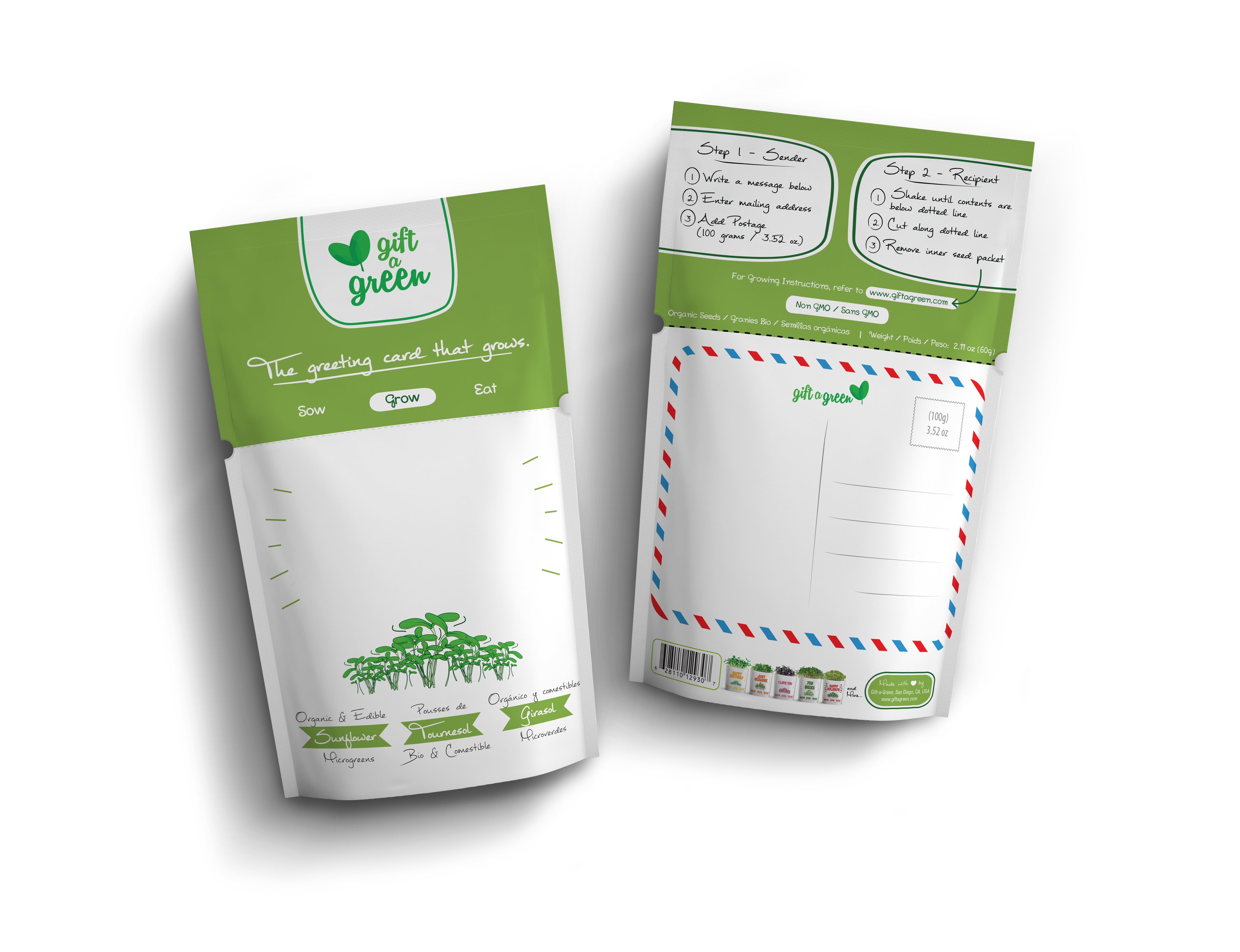 giftagreen - Blank - Write Your Own Message Greeting Card Pouch