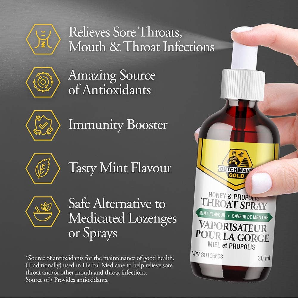 Dutchman's Gold - Propolis Throat Spray - Honey & Propolis: 30ml