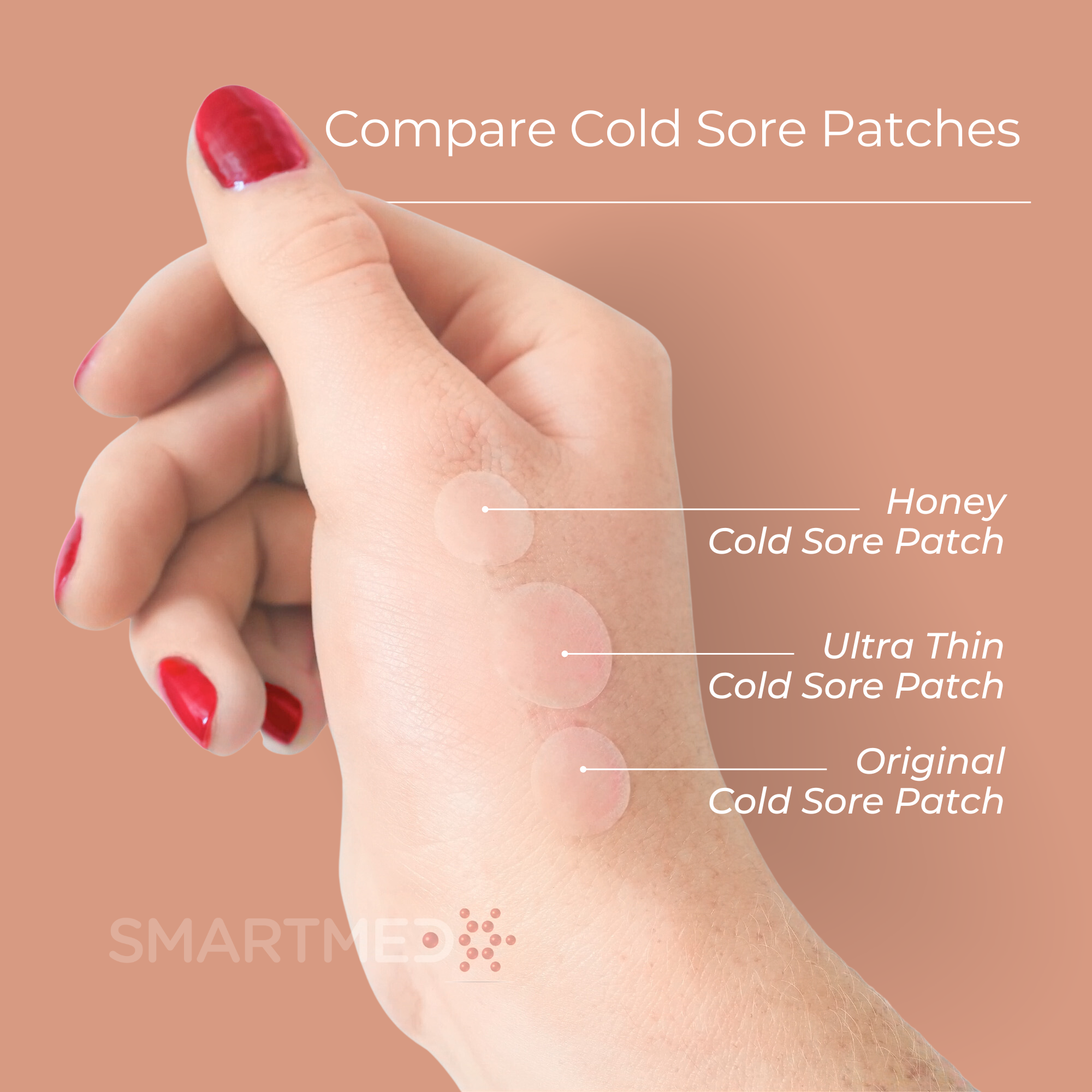 SMARTMED - Smart Cold Sore Large Treatment Patch with Lemon Balm Clear