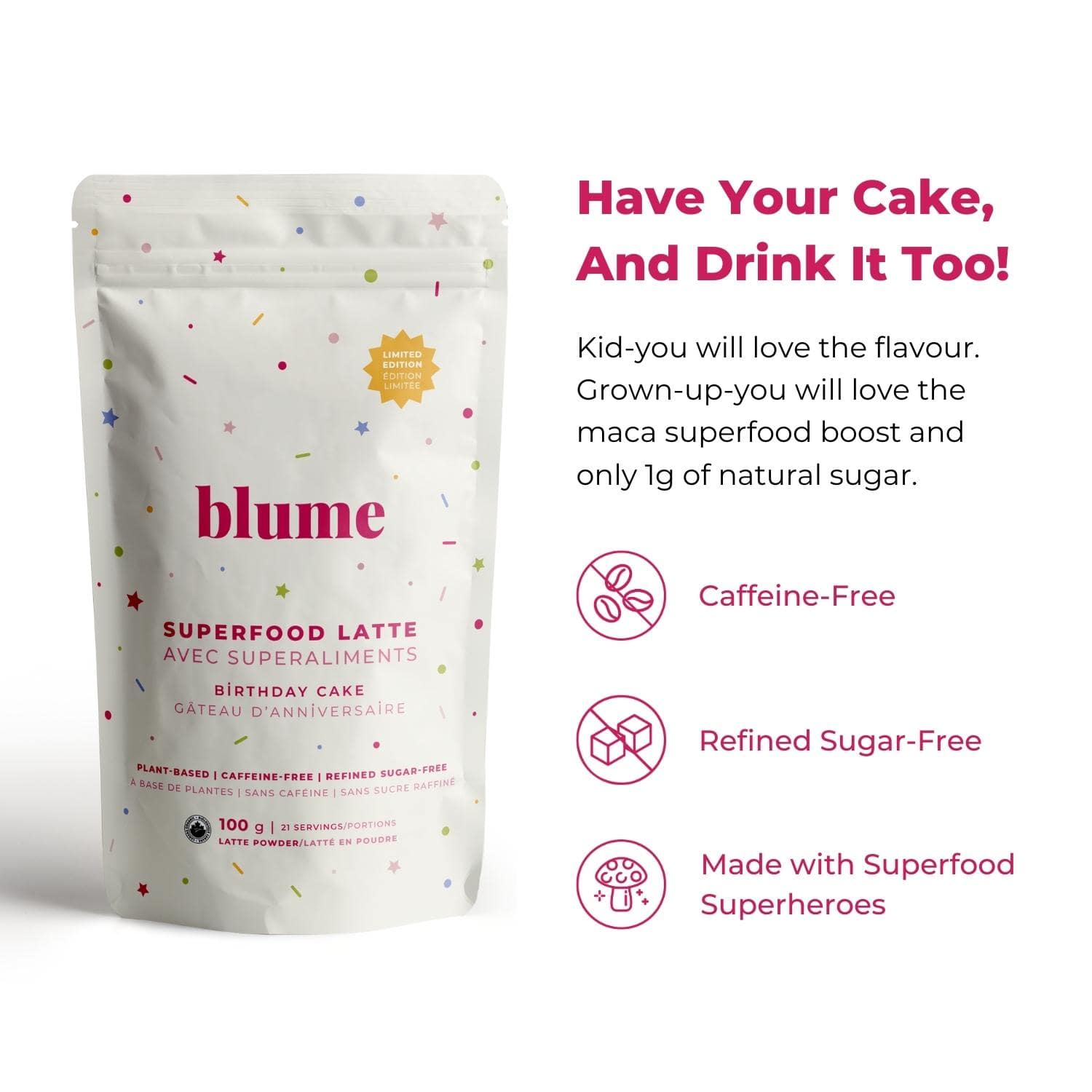 Blume - Superfood Latte Powder, Birthday Cake
