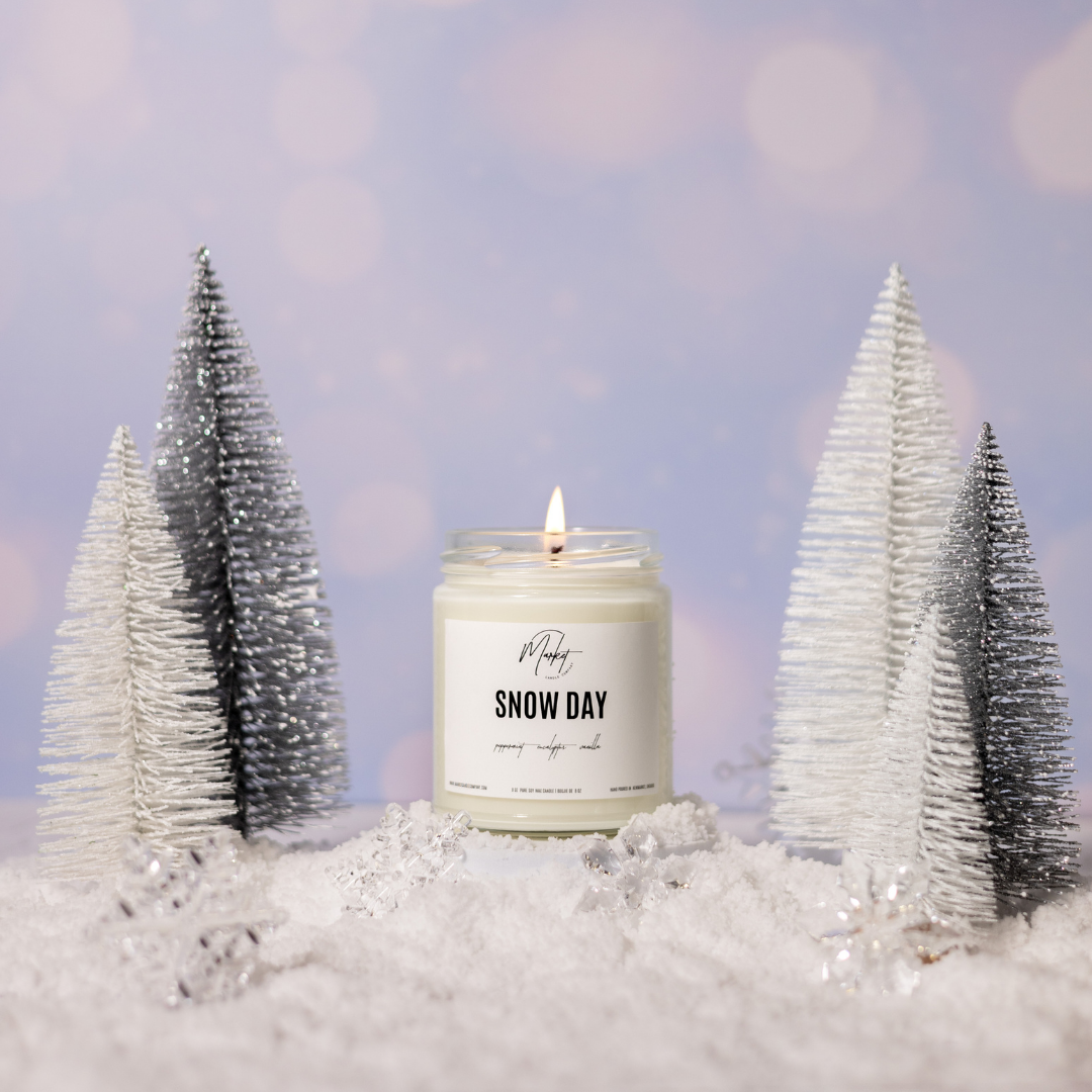 Market Candle Company - WINTER WHITE LABEL - SNOW DAY SOY CANDLE - WHOLESALE: GOLD