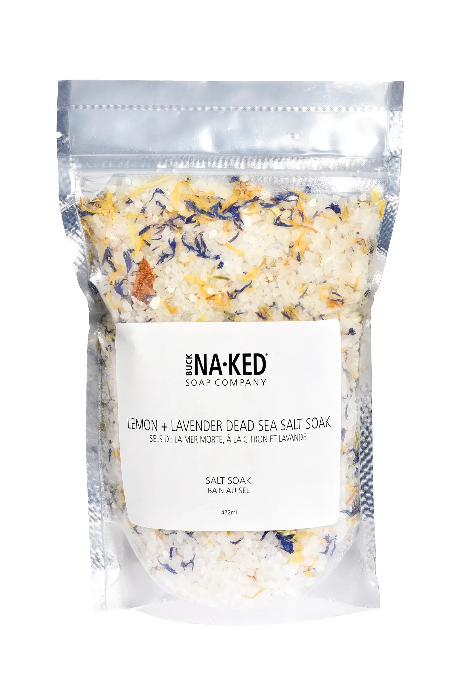 Buck Naked Soap Company - Lemon + Lavender Salt Soak - 472 ml/16 floz