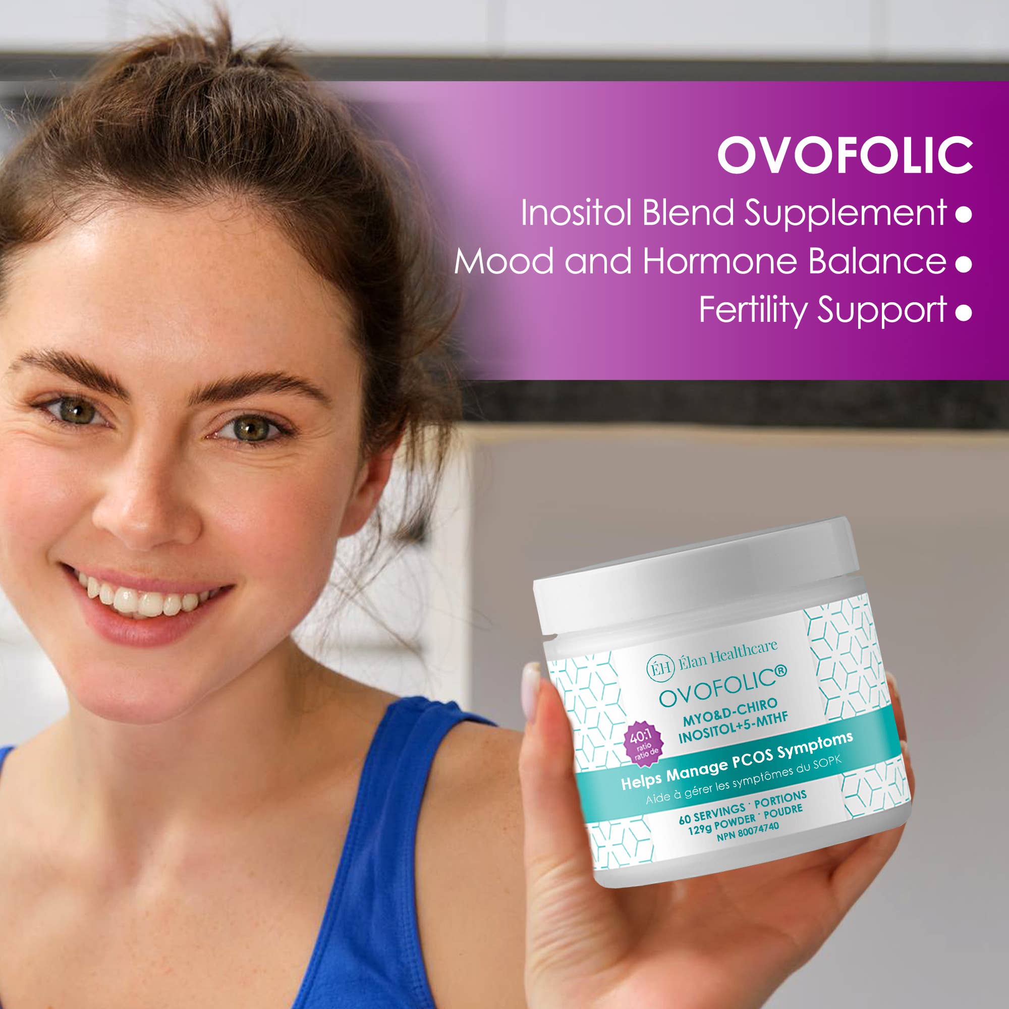 Elan Healthcare - Ovofolic Myo-Inositol and D-Chiro Inositol Blend Powder