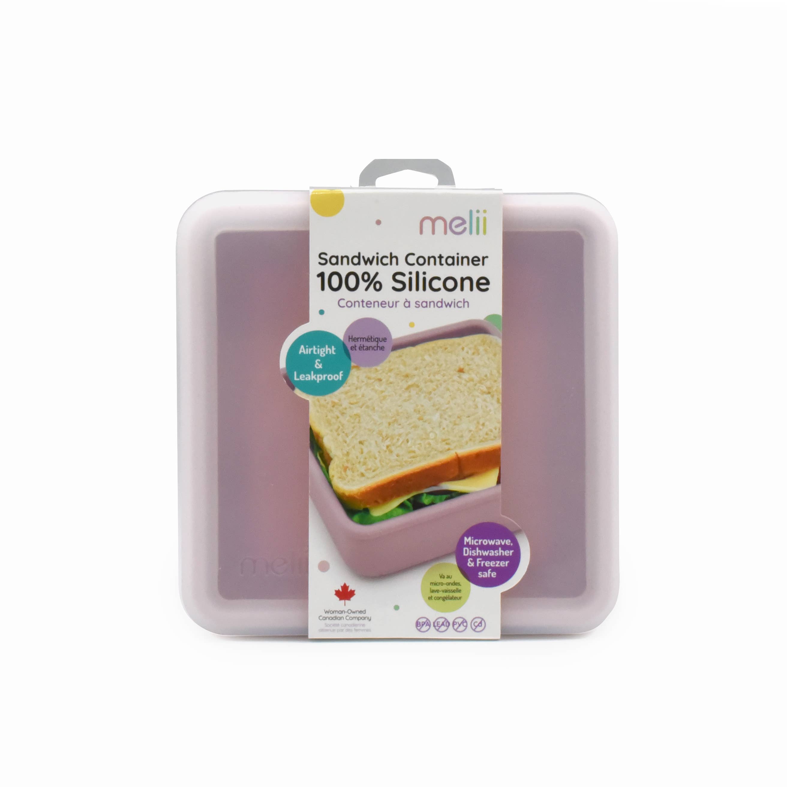 melii - 100% Silicone Sandwich Container: Pink