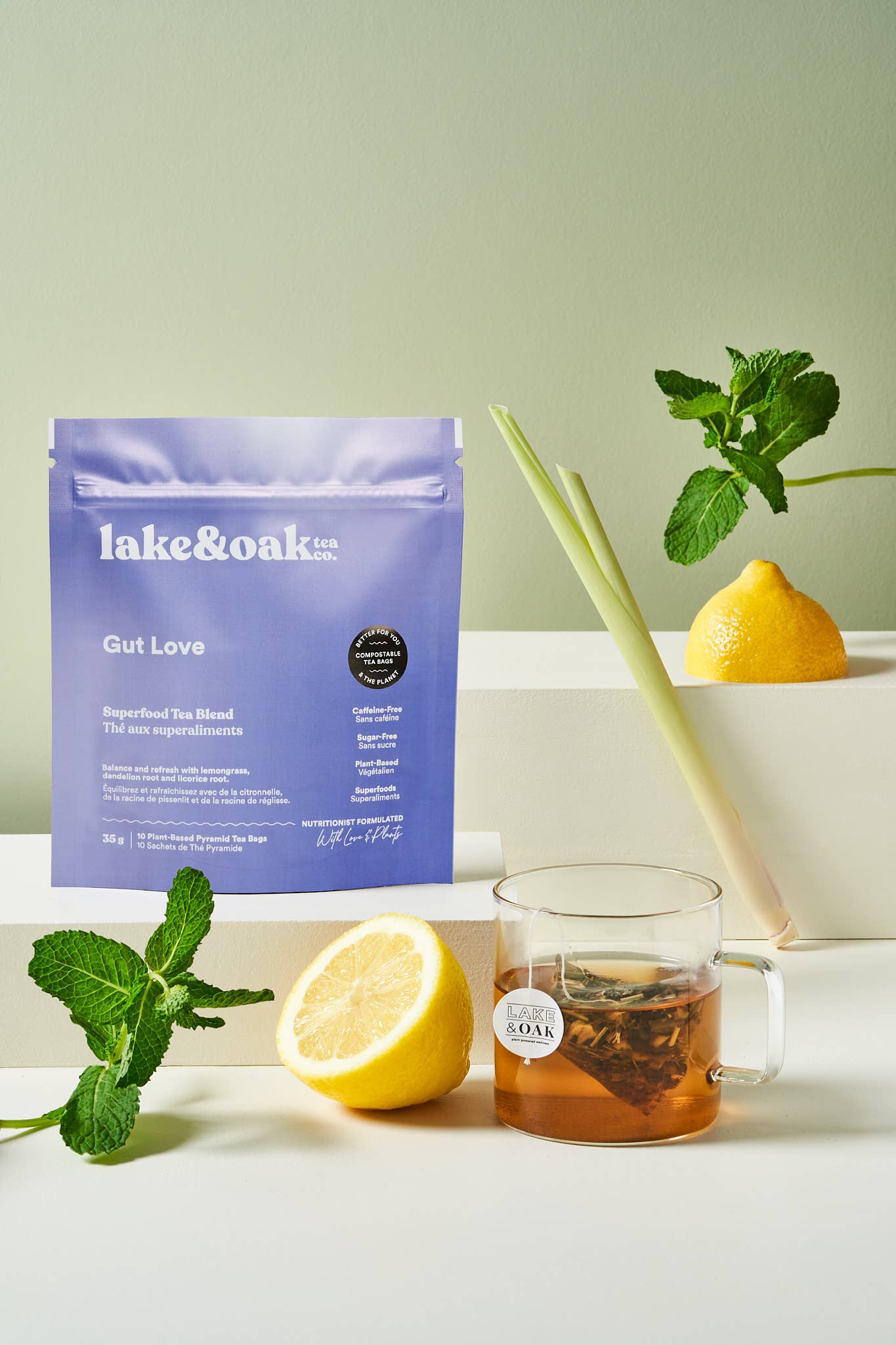 Lake & Oak Tea Co. - Gut Love - Superfood Tea: Retail Jar