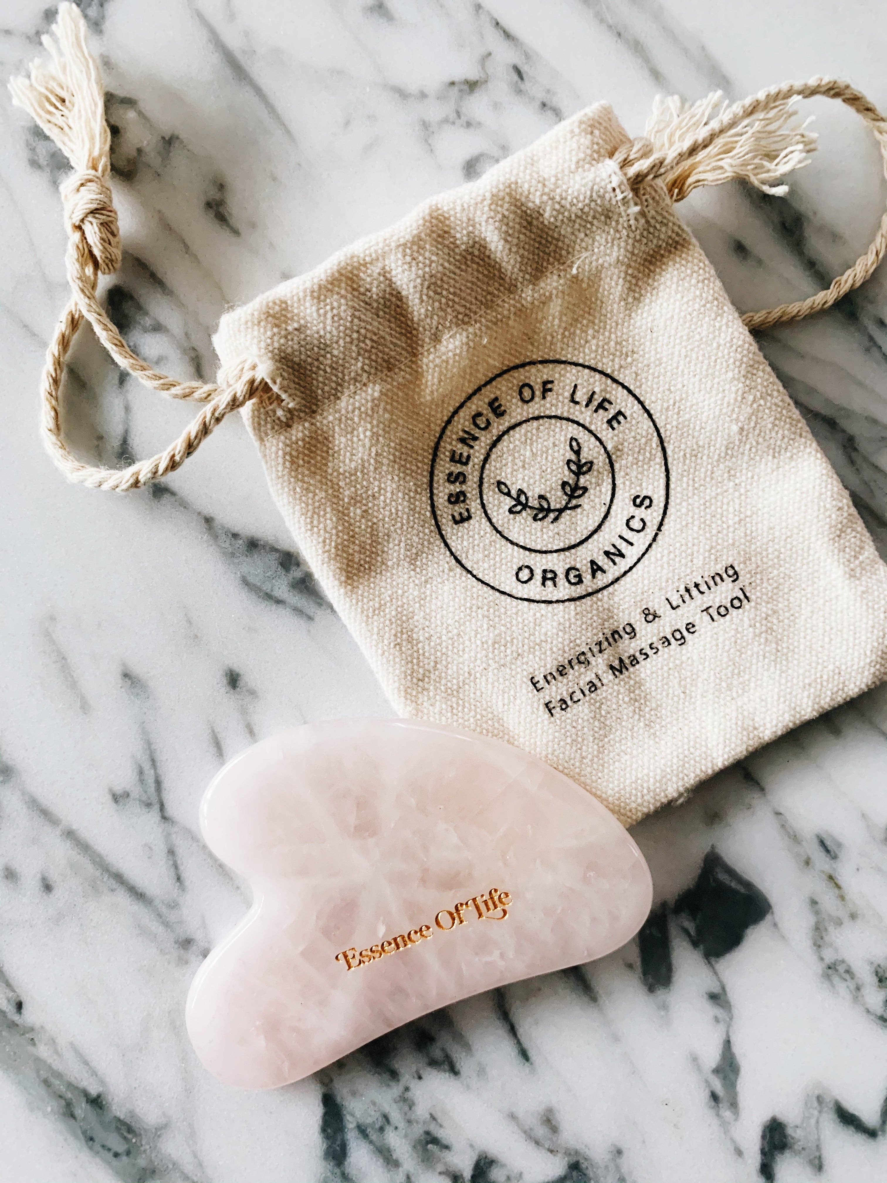 Essence of Life Organics - Gua Sha Tool, Rose Quartz