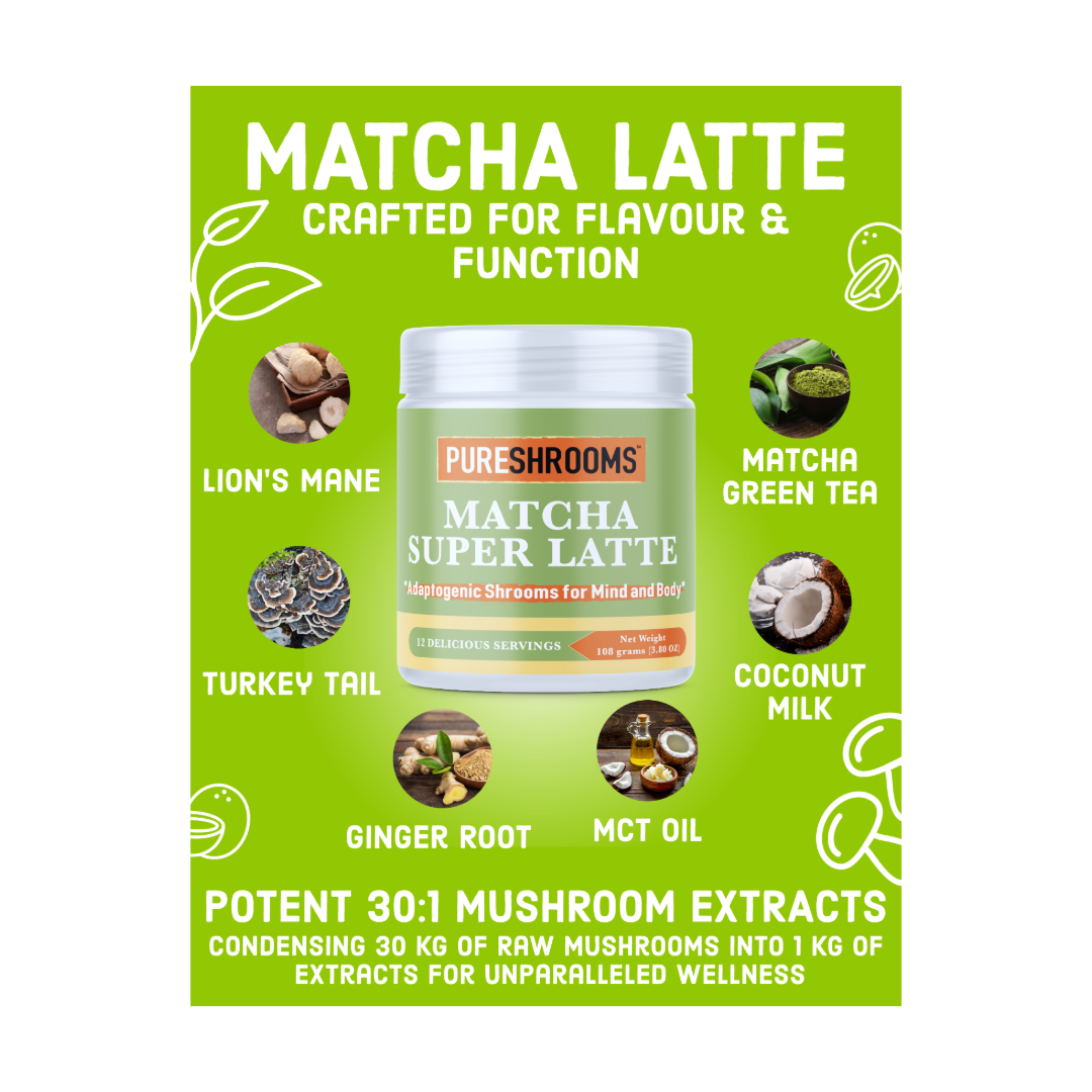 PureShrooms Inc. - Matcha Super Latte | 108g | 12 Servings