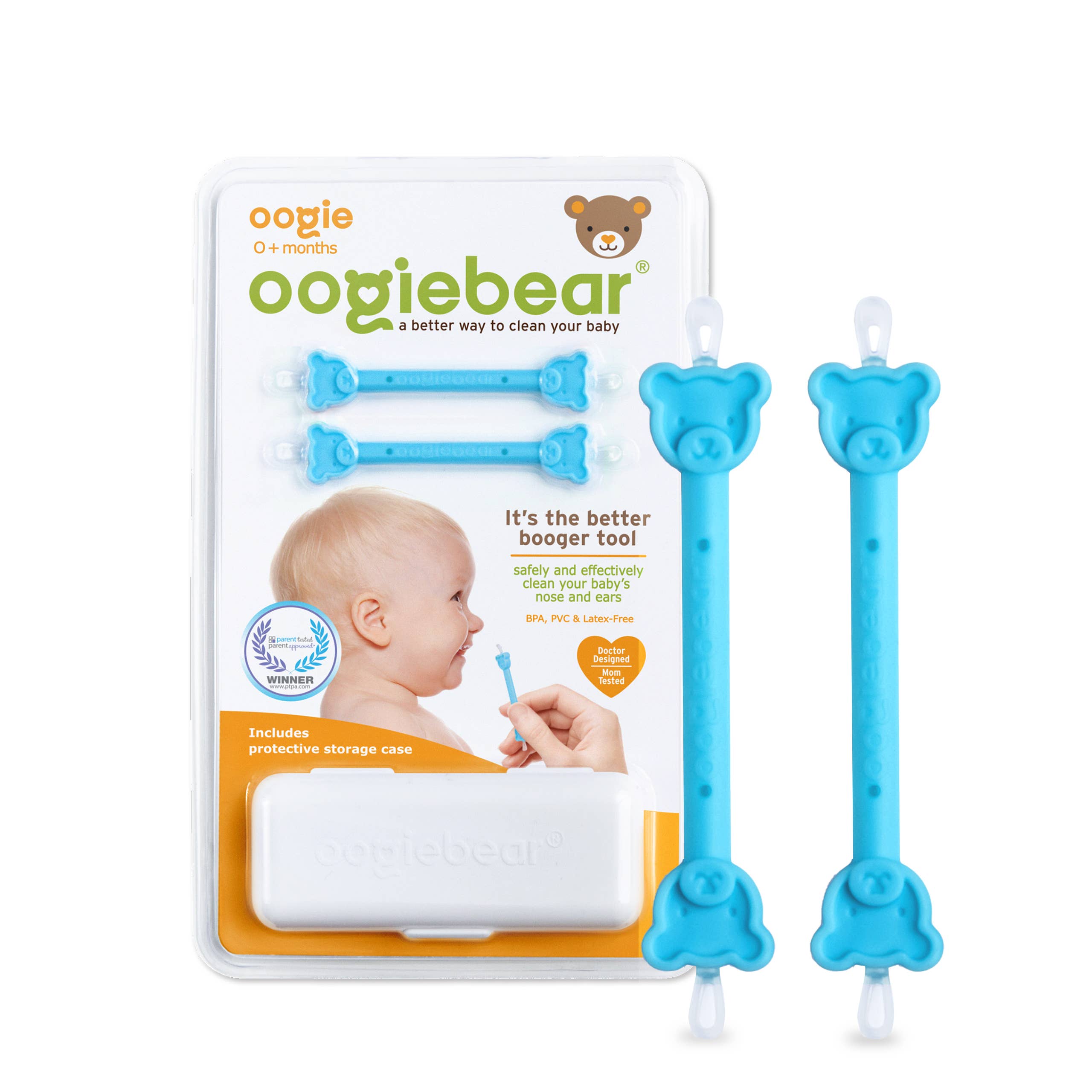 oogiebear - Oogiebear two pack with case: Raspberry and Seafoam