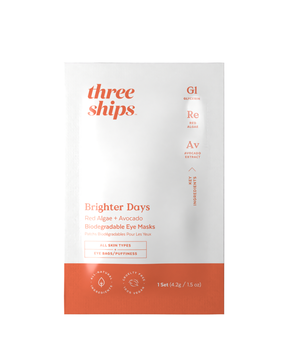 Three Ships - Brighter Days Eye Mask - Display (15 x 1-ct Sachets)