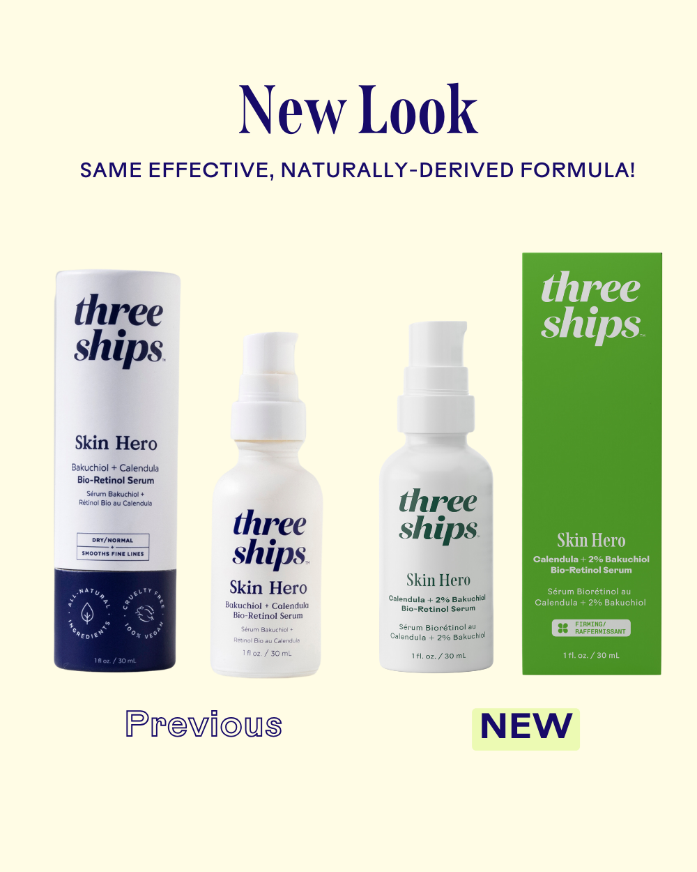 Three Ships - SkinHero™ Calendula + 2% Bakuchiol Bio-Retinol Serum