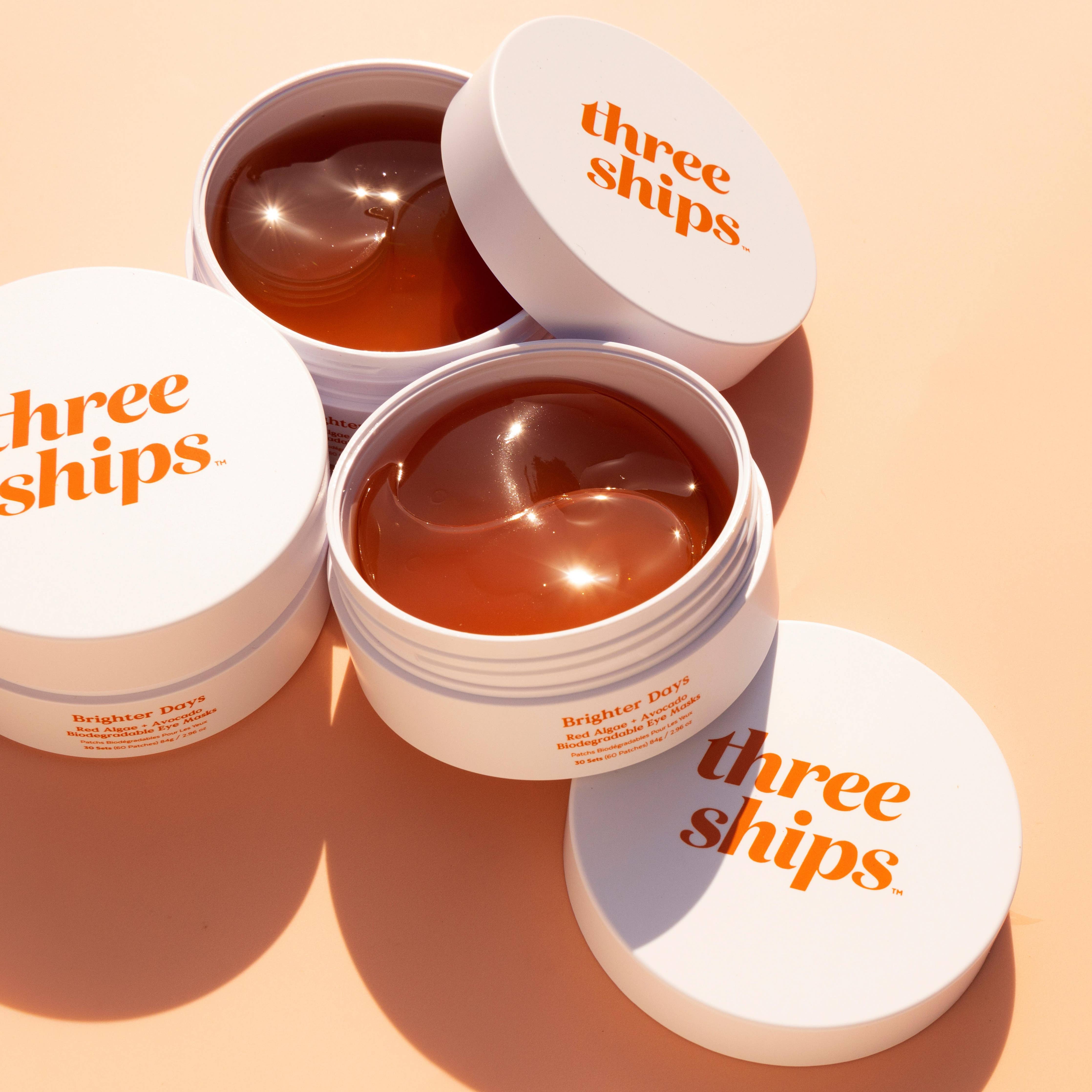 Three Ships - Brighter Days Algae/Avocado Biodegradable Eye Mask (30 sets)