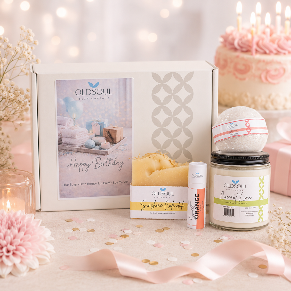 Old Soul Soap Company Inc. - Special Occasion Gift Box: Happy Birthday Yellow
