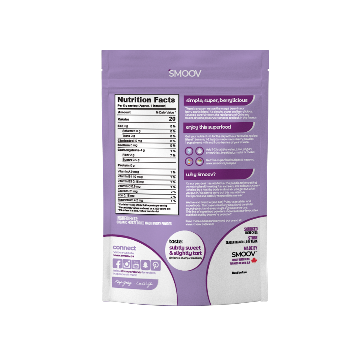SMOOV - Organic Freeze Dried Maqui Berry Powder