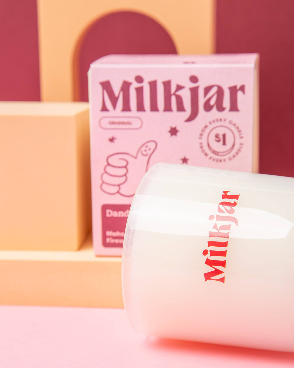 Milk Jar Candle Co. - Dandy - Mahogany, Firewood & Pine Coconut Soy 8oz Candle