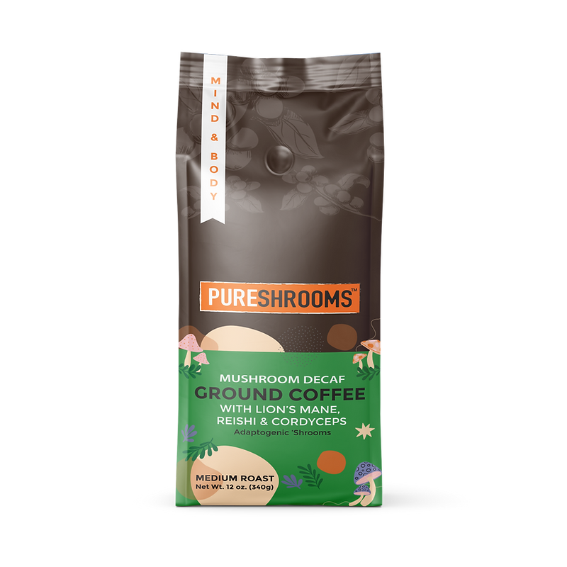 PureShrooms Inc. - PureShrooms Swiss Water Decaf Mushroom Ground Coffee