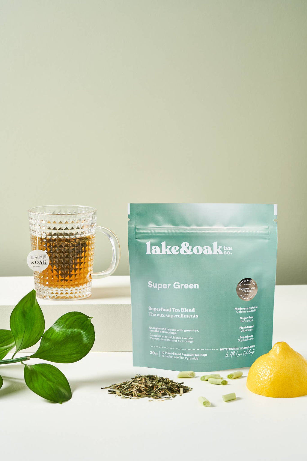 Lake & Oak Tea Co. - Super Green - Superfood Tea: Retail Jar