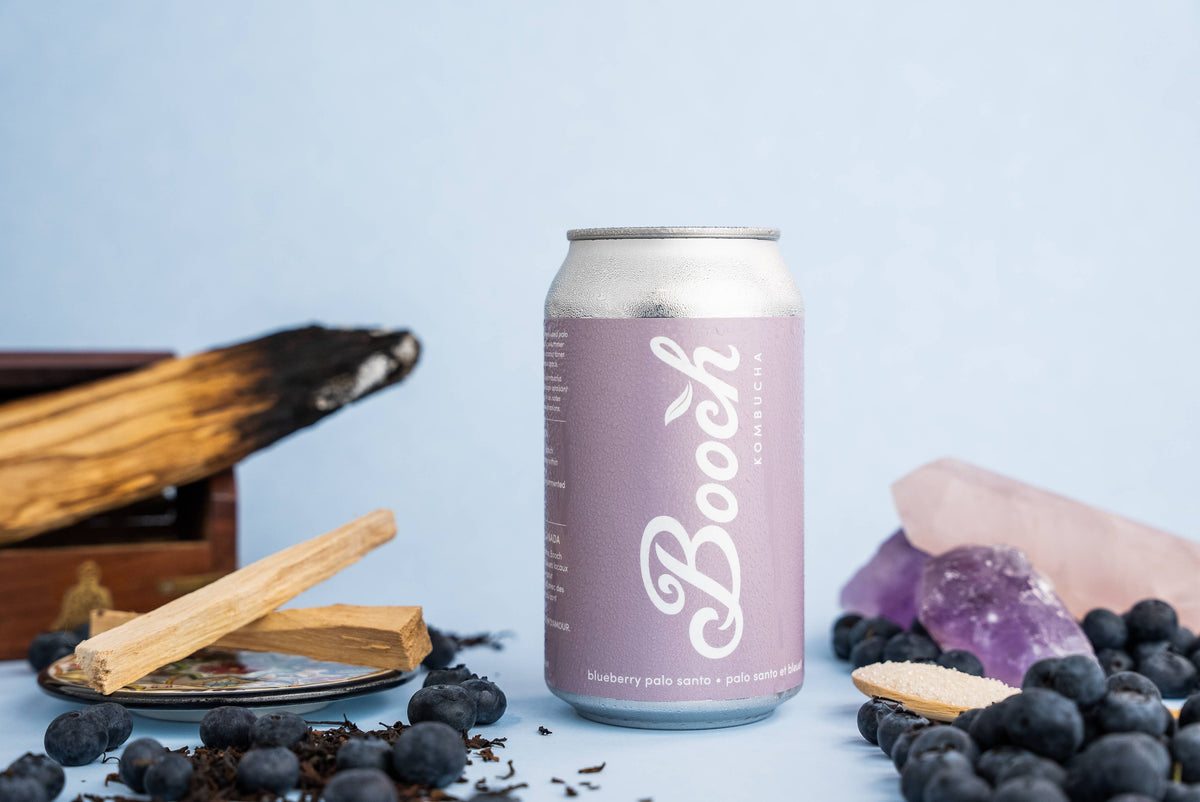 Booch Organic Kombucha + Moonbrew by Booch - Cans - Blueberry Palo Santo Kombucha