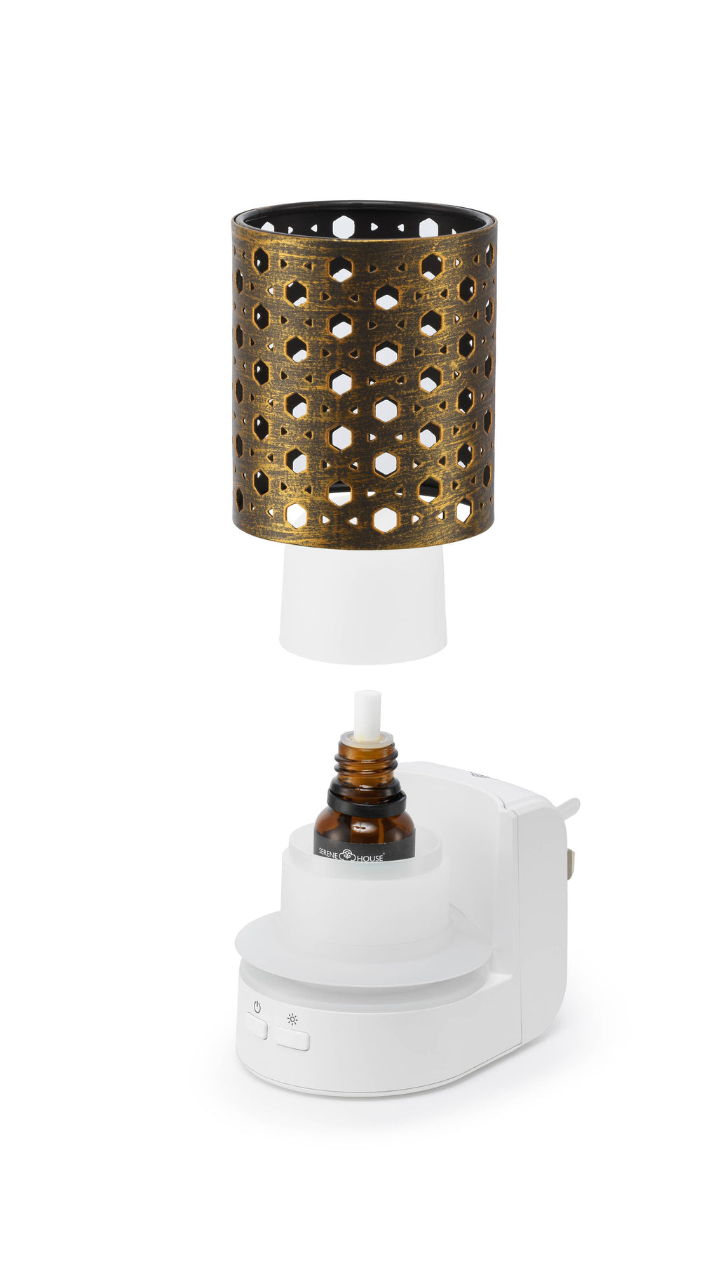 SERENE HOUSE - Basket Brown Metal Essential Oil Wall-Plug Diffuser