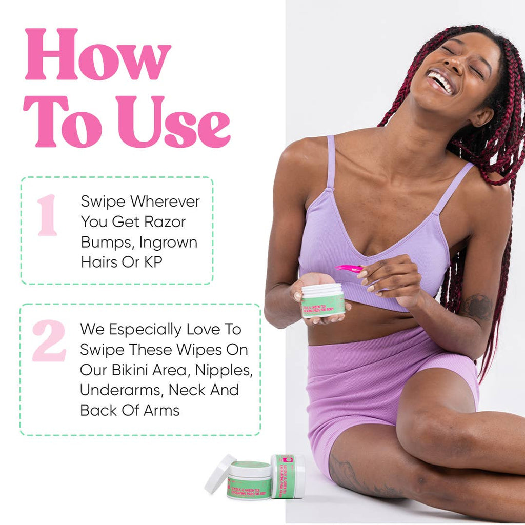 Buff Experts - 🇨🇦 - Glycolic & Green Tea Exfoliating Pads - Treats Ingrown Hairs