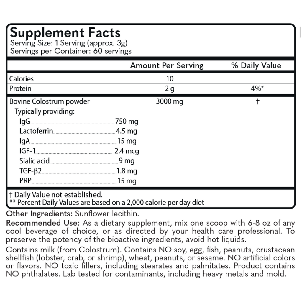 MD Logic Health - Colostrum: 60 Servings - 1 Jar