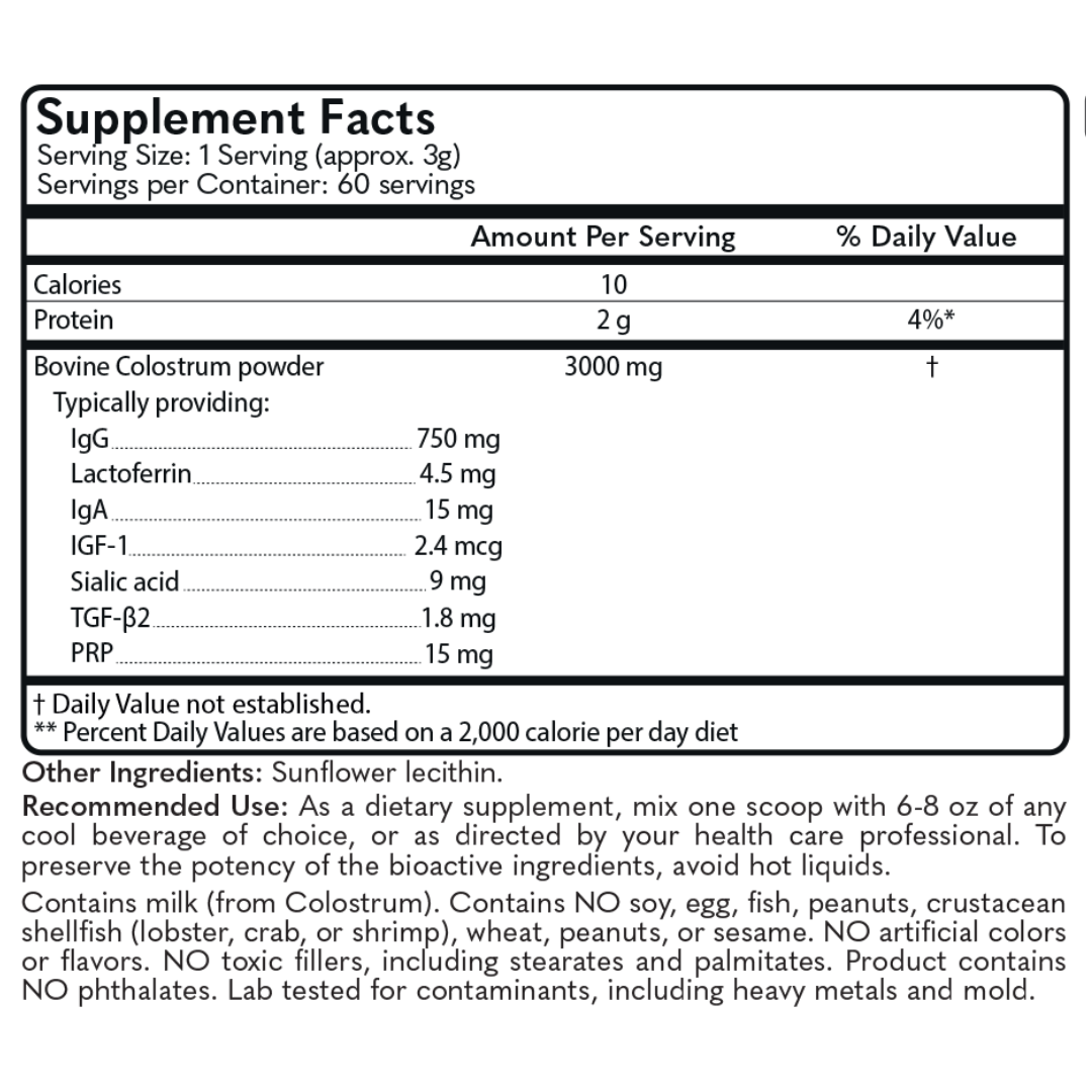 MD Logic Health - Colostrum: 60 Servings - 1 Jar