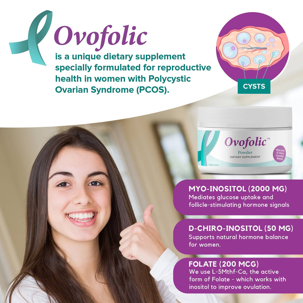 Elan Healthcare - Ovofolic Myo-Inositol and D-Chiro Inositol Blend Powder