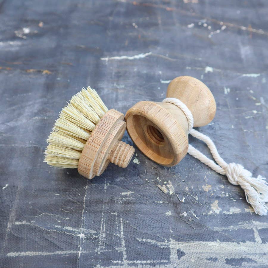 Plantish - Refillable Sisal Dish Hand Brush Refill (Brush Head Only): 3 Refills