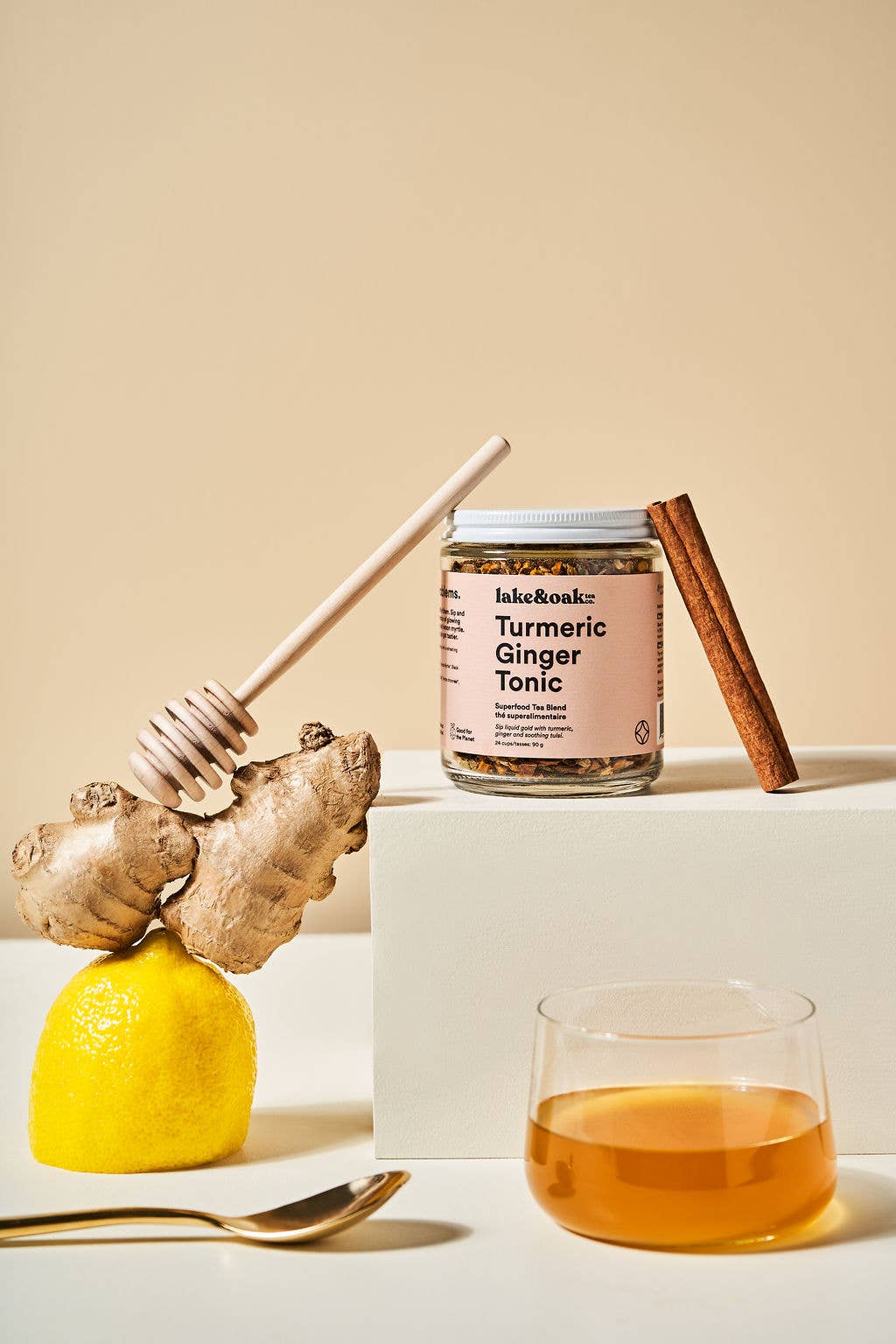 Lake & Oak Tea Co. - Turmeric Ginger Tonic - Superfood Tea: Retail Jar