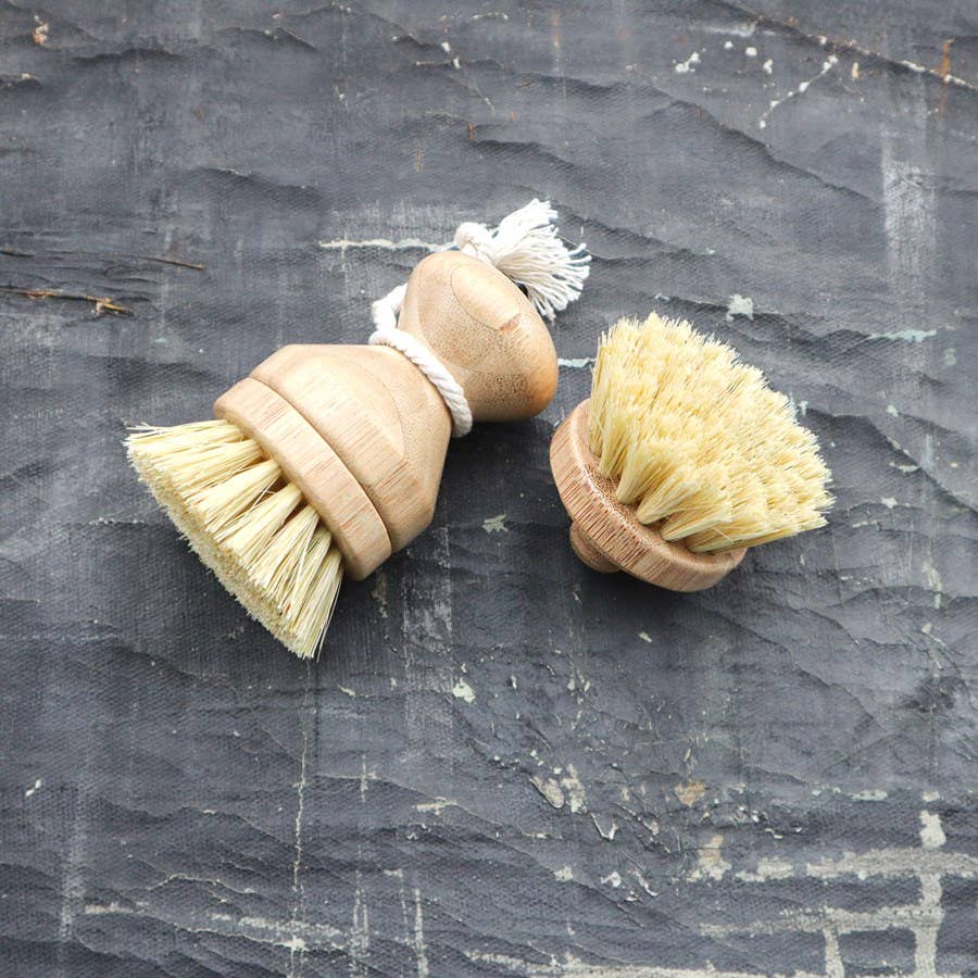 Plantish - Refillable Sisal Dish Hand Brush Refill (Brush Head Only): 3 Refills