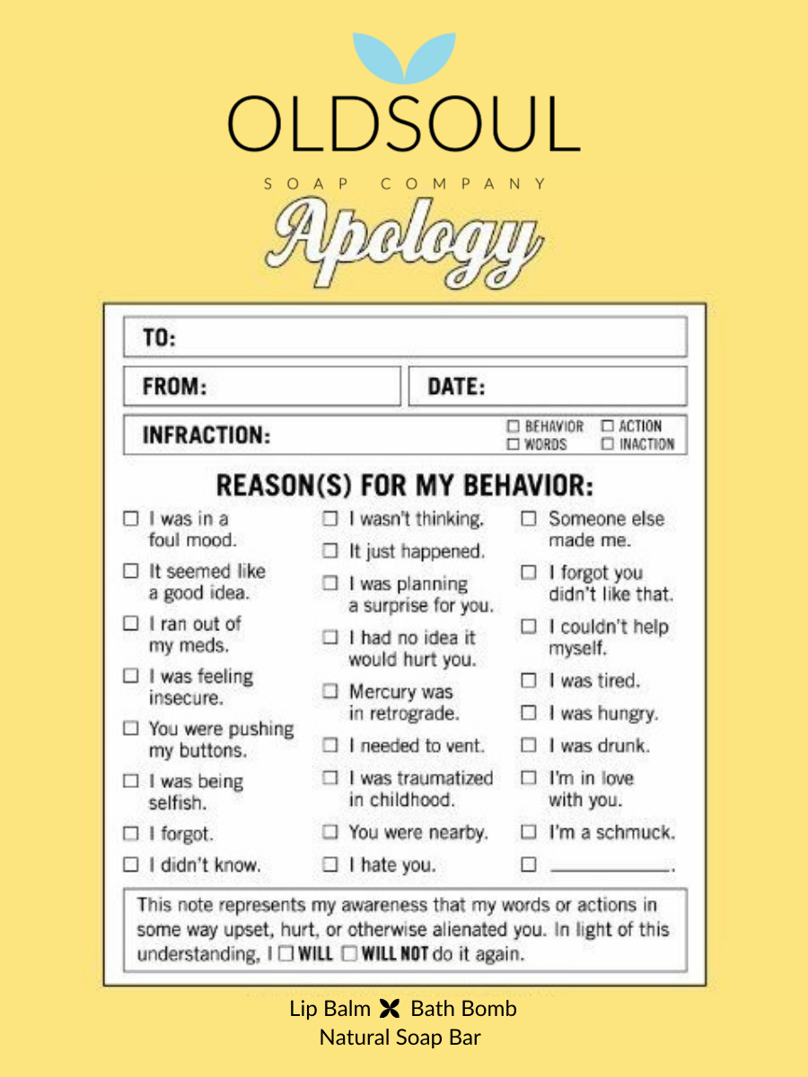 Old Soul Soap Company Inc. - Sassy Self Care - Small Special Occasion Box: Apology Pad